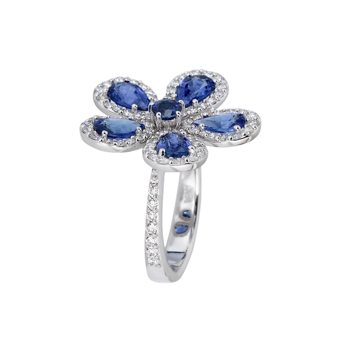 Sapphire Flower Ring