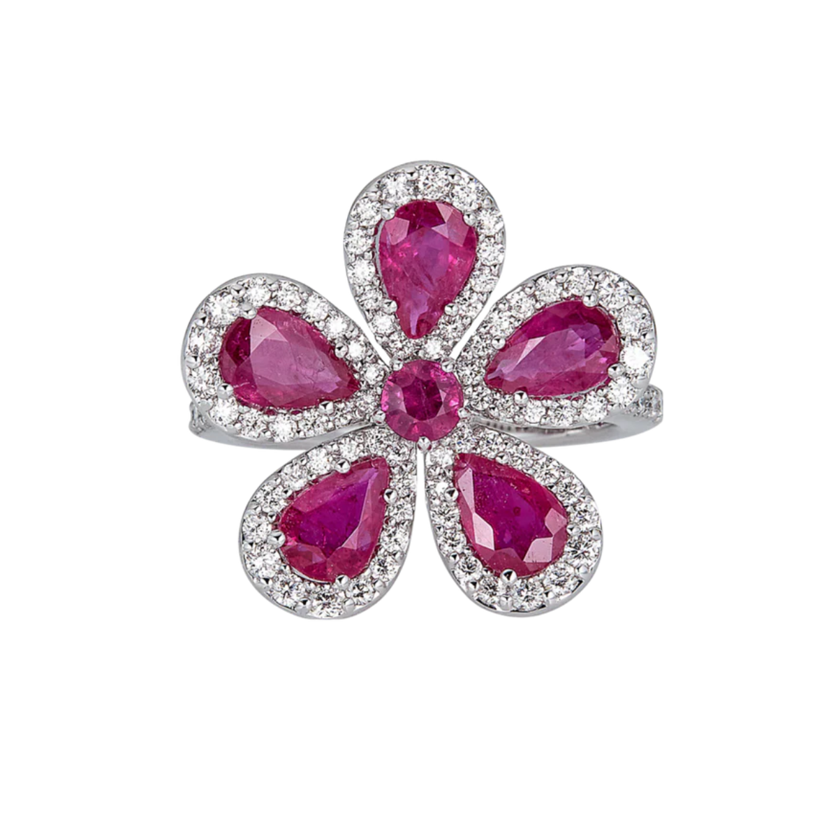 Ruby Flower Ring