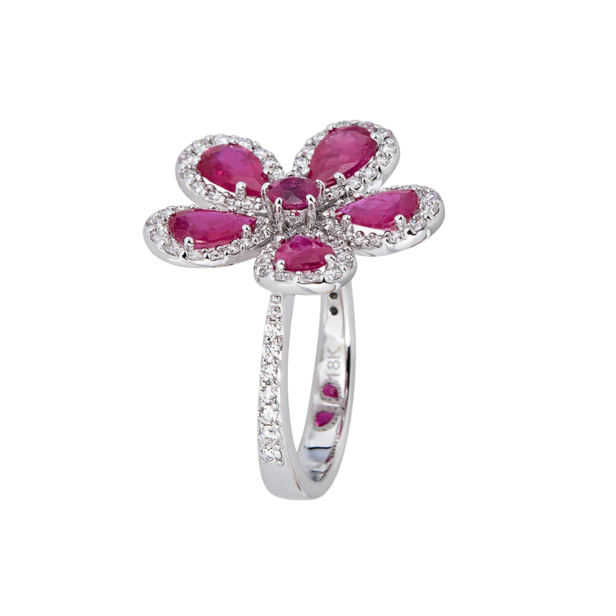 Ruby Flower Ring