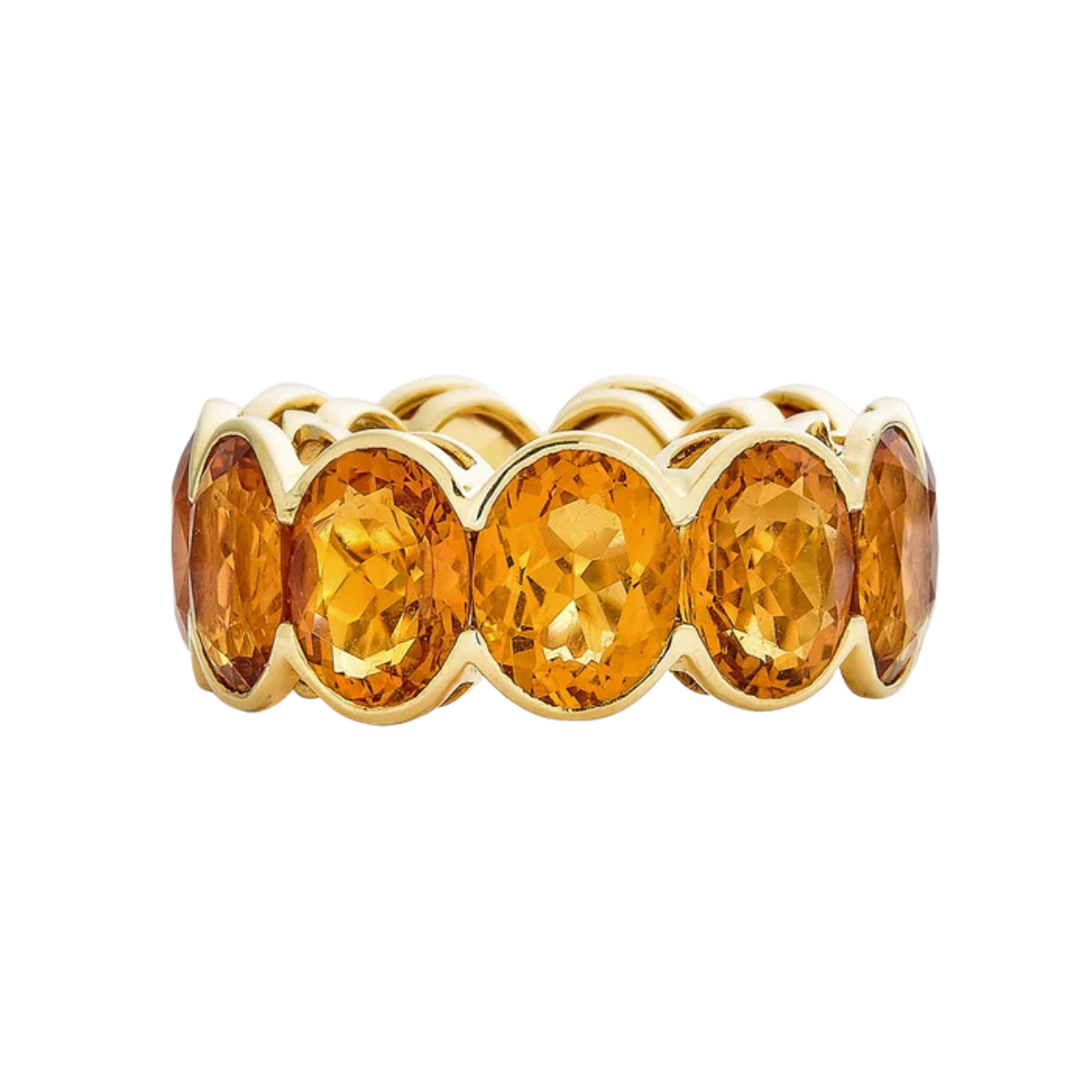 Yellow Citrine Bezel Oval ETERNITY BAND