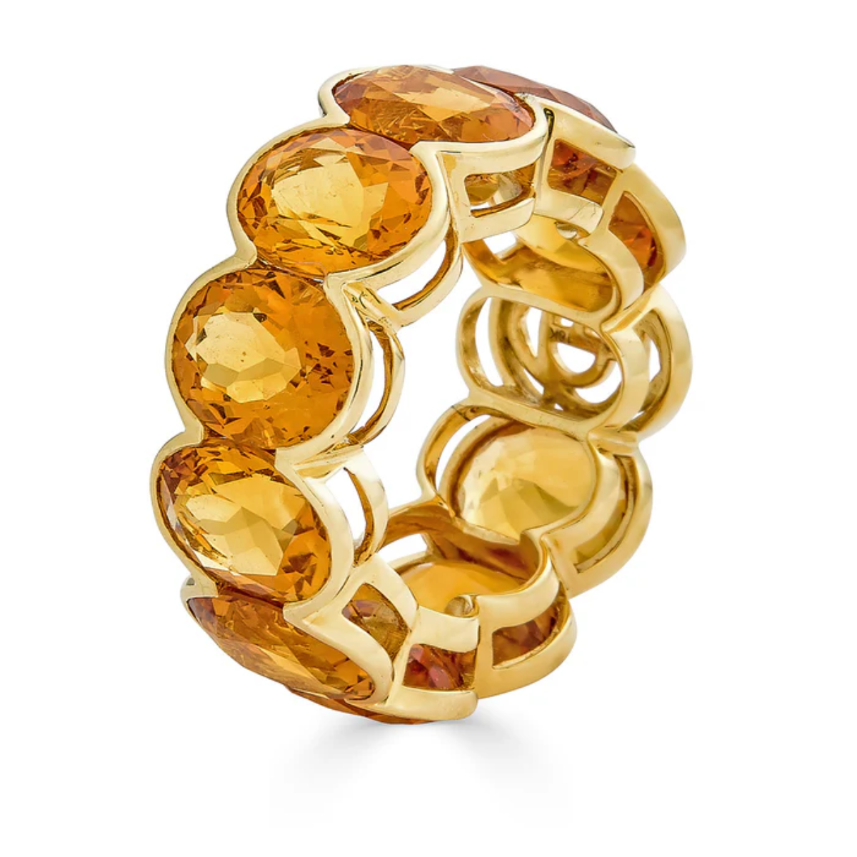 Yellow Citrine Bezel Oval ETERNITY BAND
