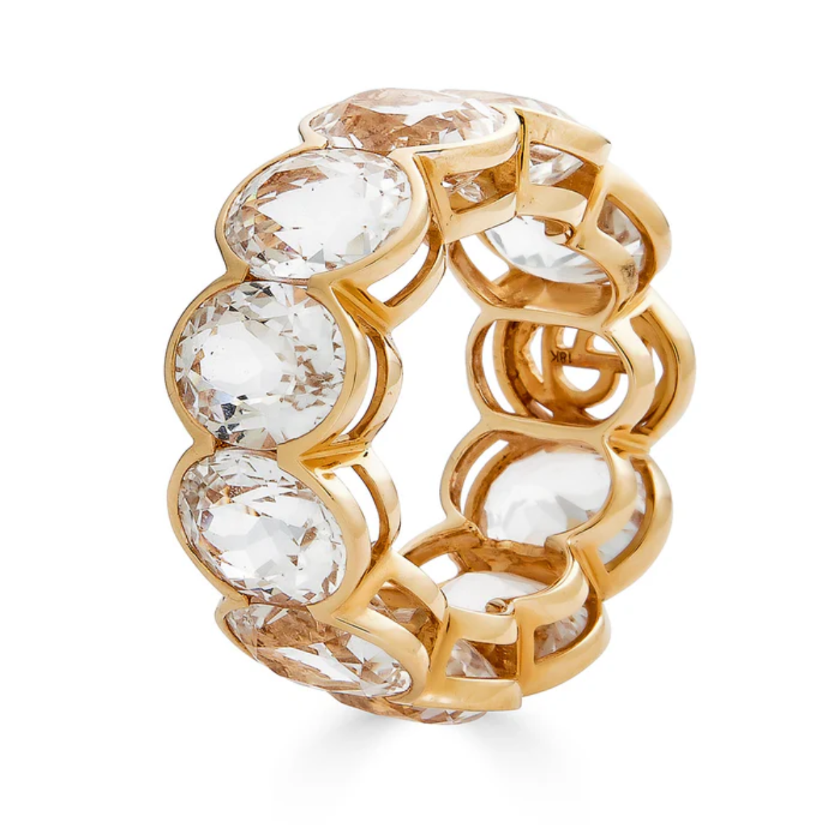 White Topaz Bezel Oval ETERNITY BAND