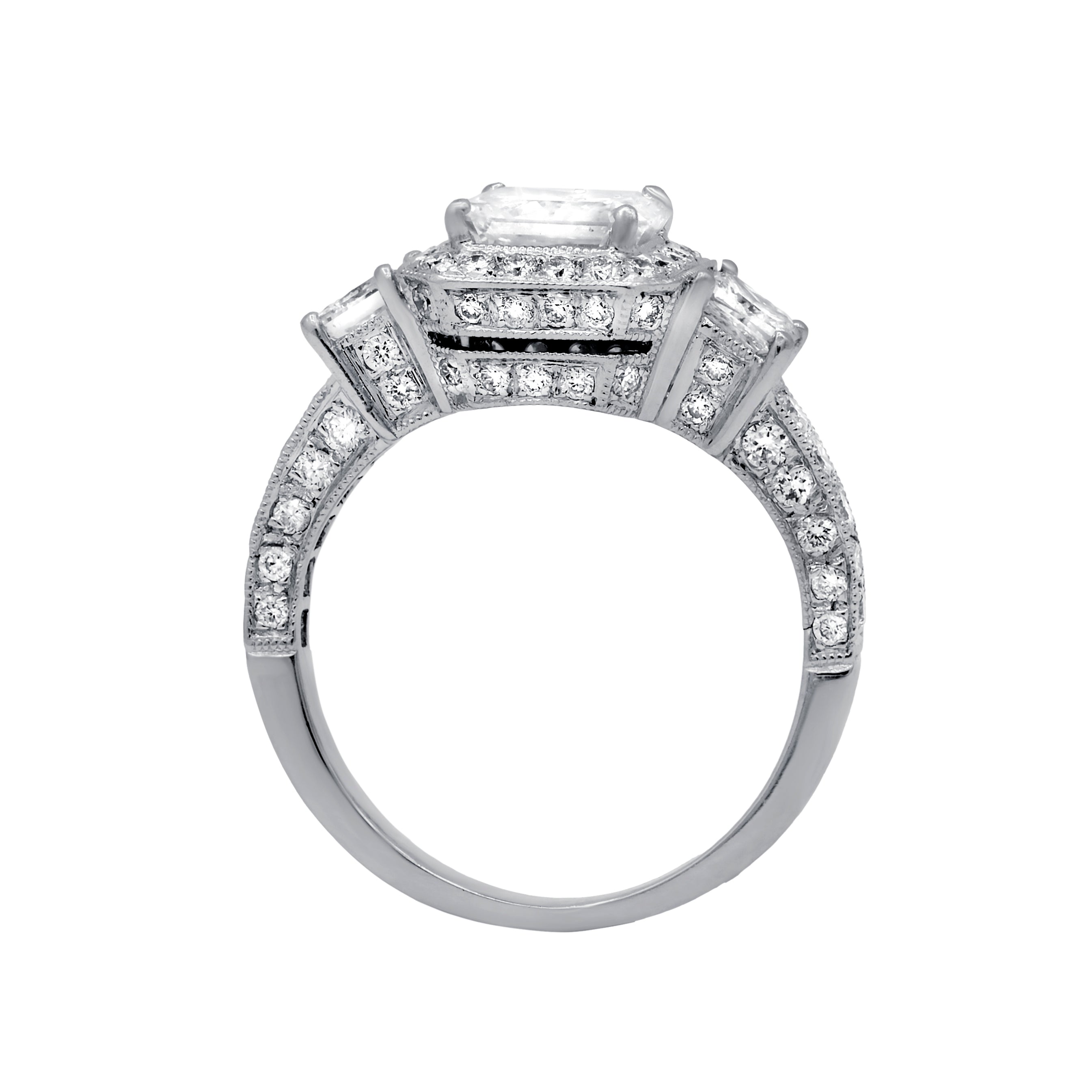 Three Stone Radiant Cut Diamond Ring
