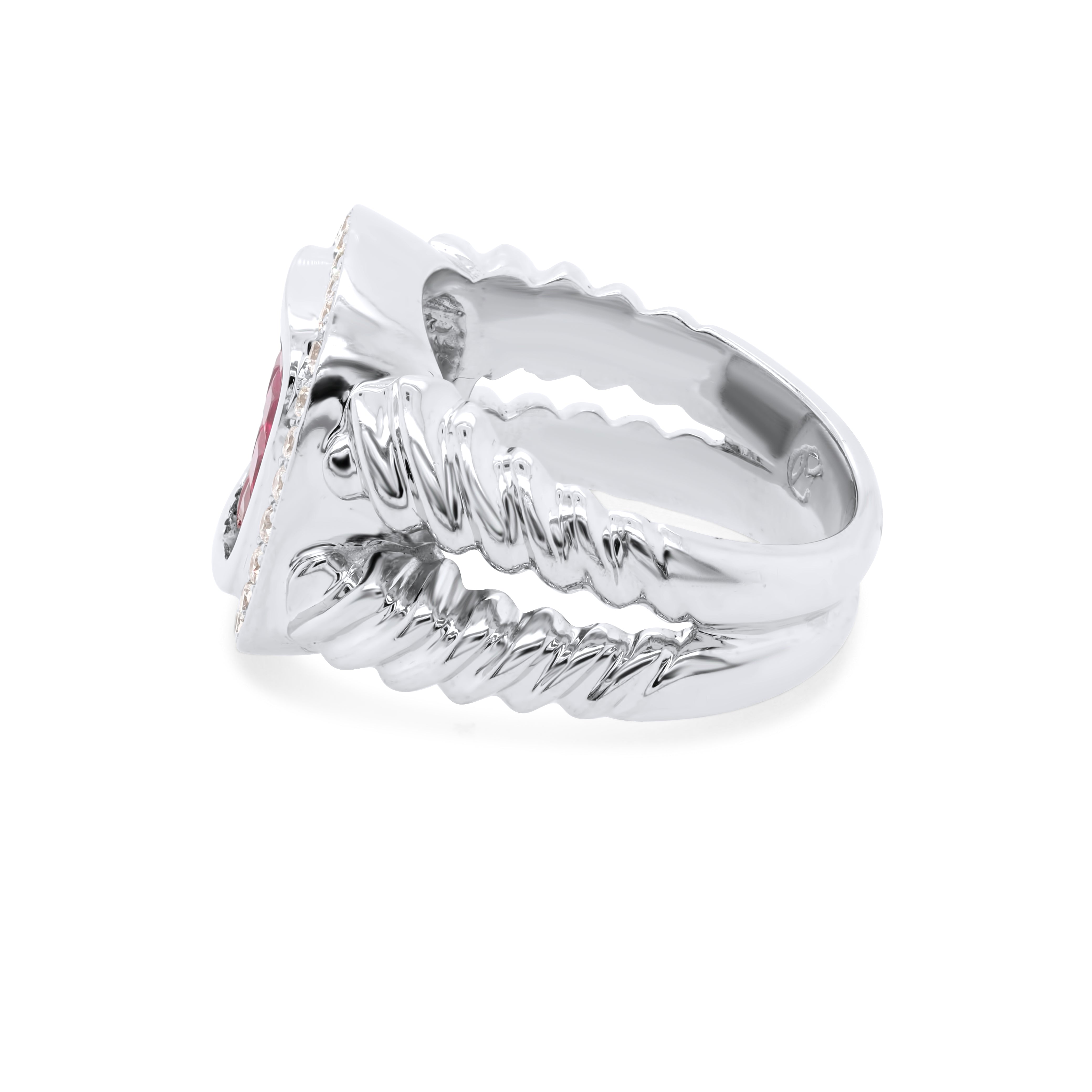 Ruby Diamond Halo Ring