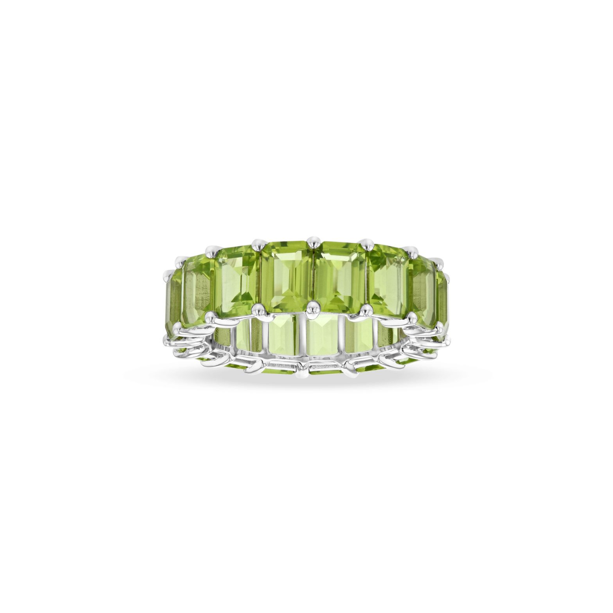 emerald cut eternity band gold