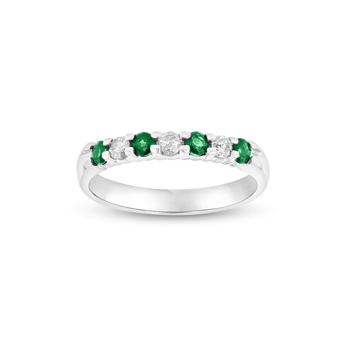 emerald wedding band womens