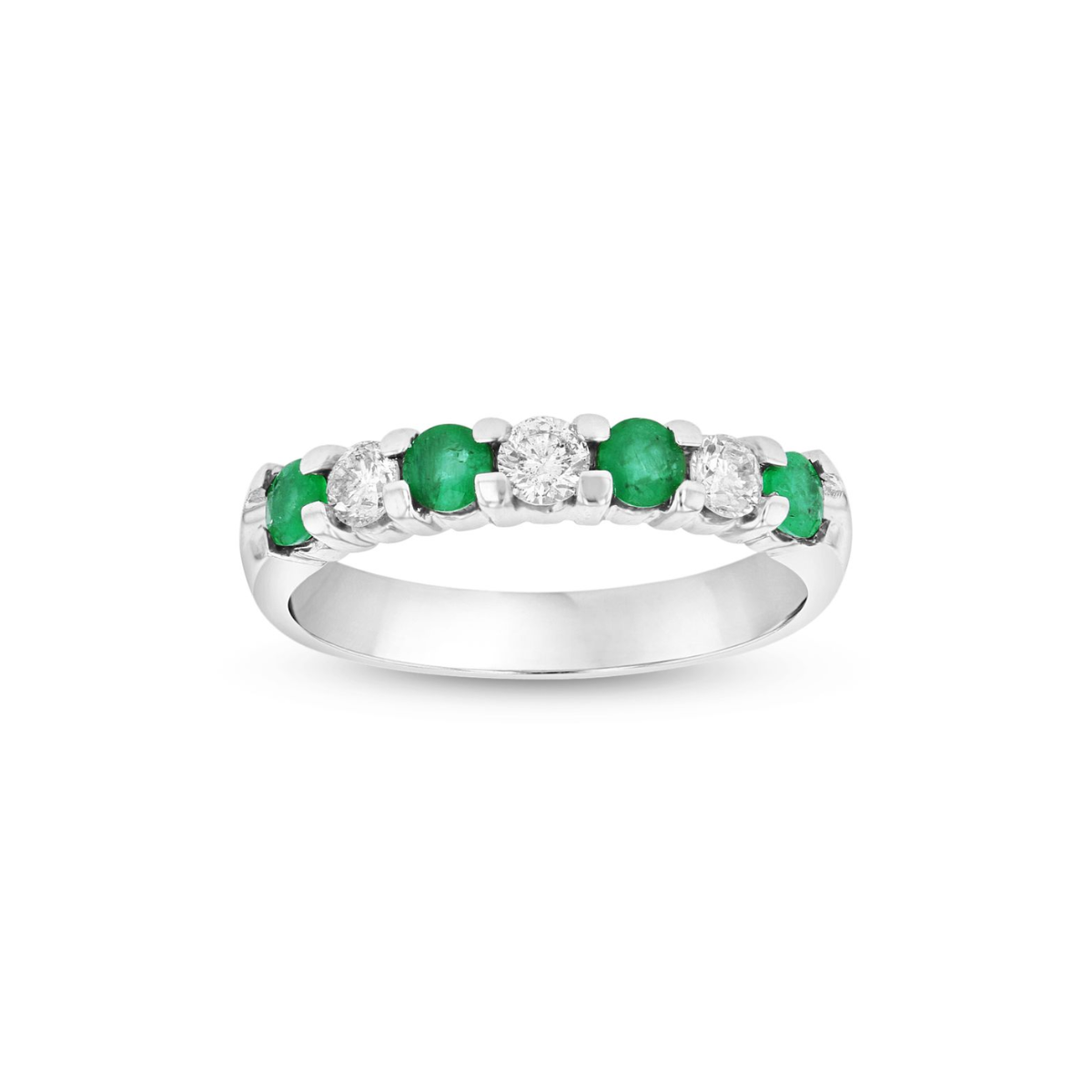 emerald wedding band gold