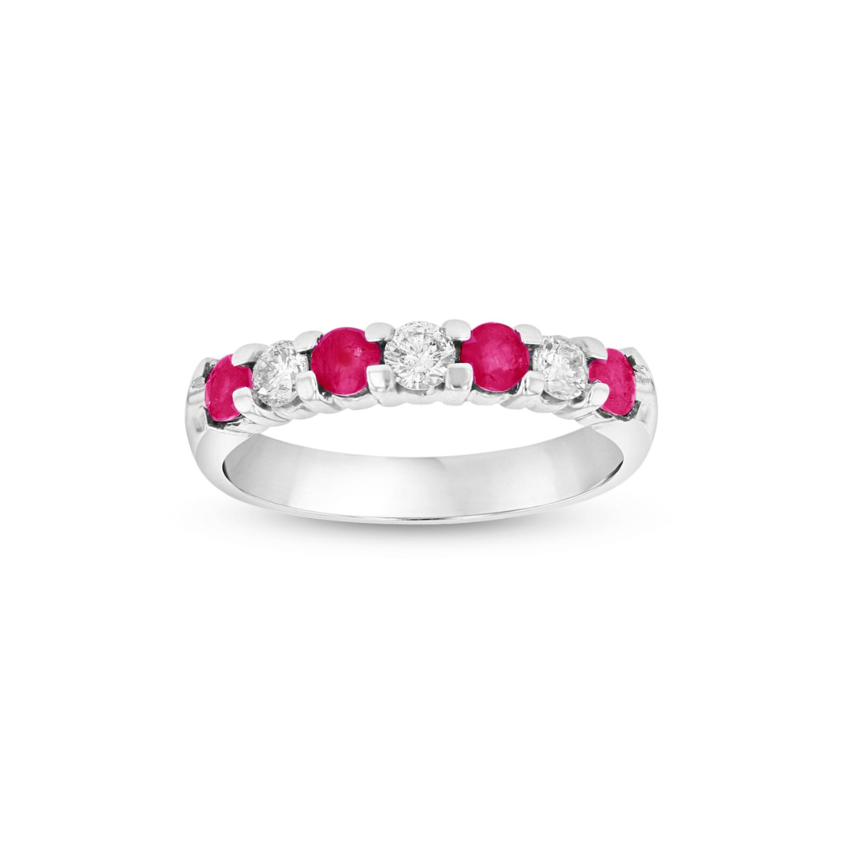 ruby and diamond band yellow gold