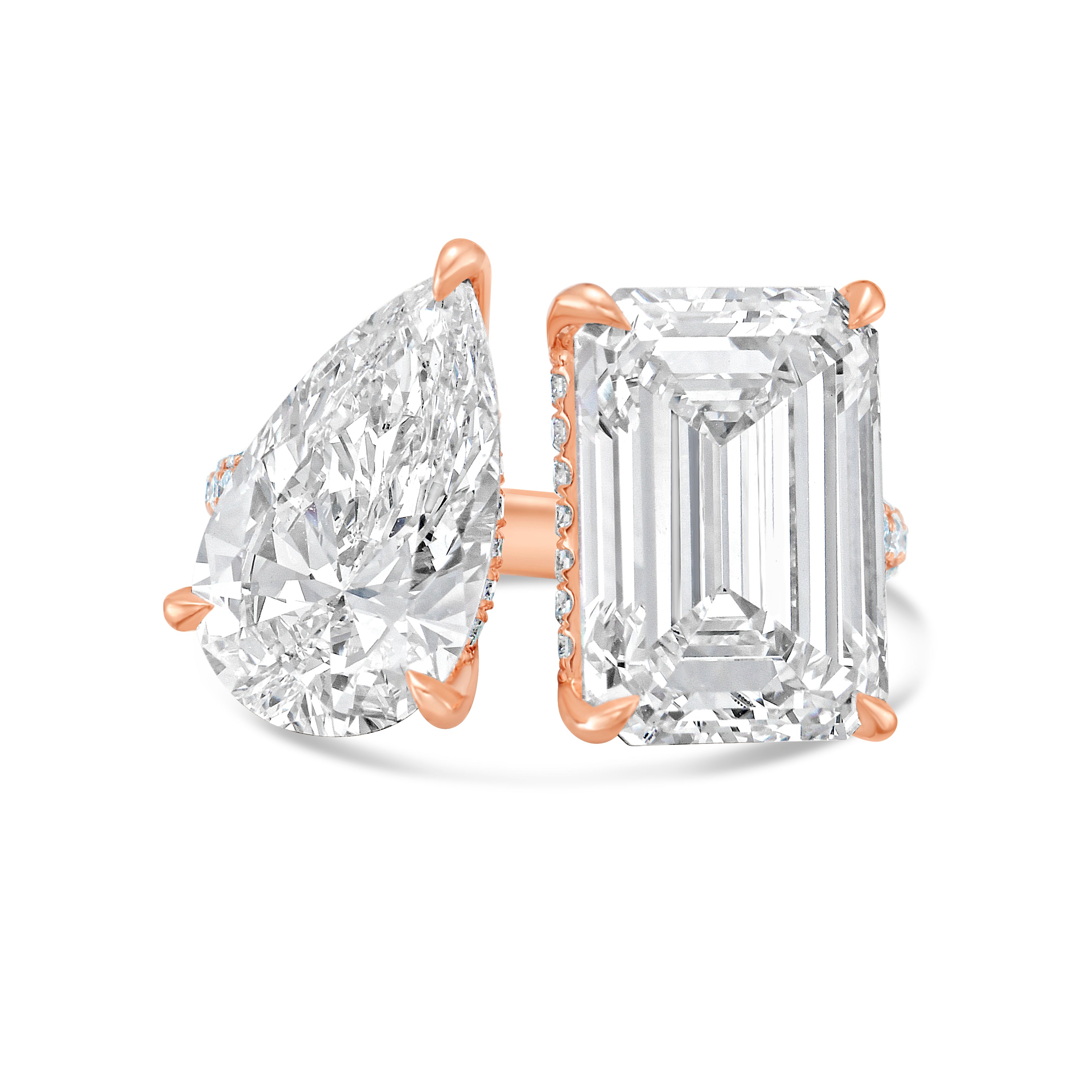 Lab Grown Pear And Emerald Diamond Ring