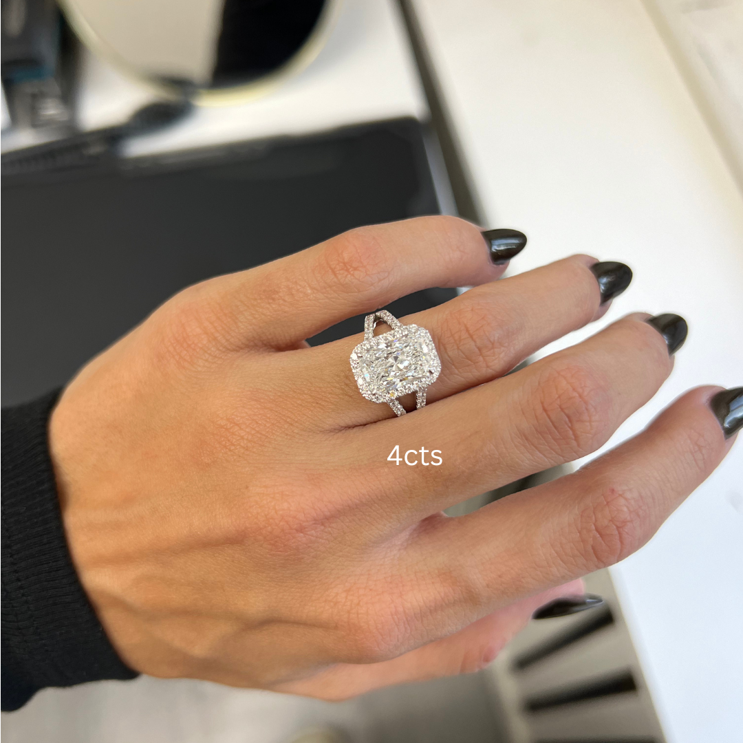 Radiant Halo Diamond Engagement Ring