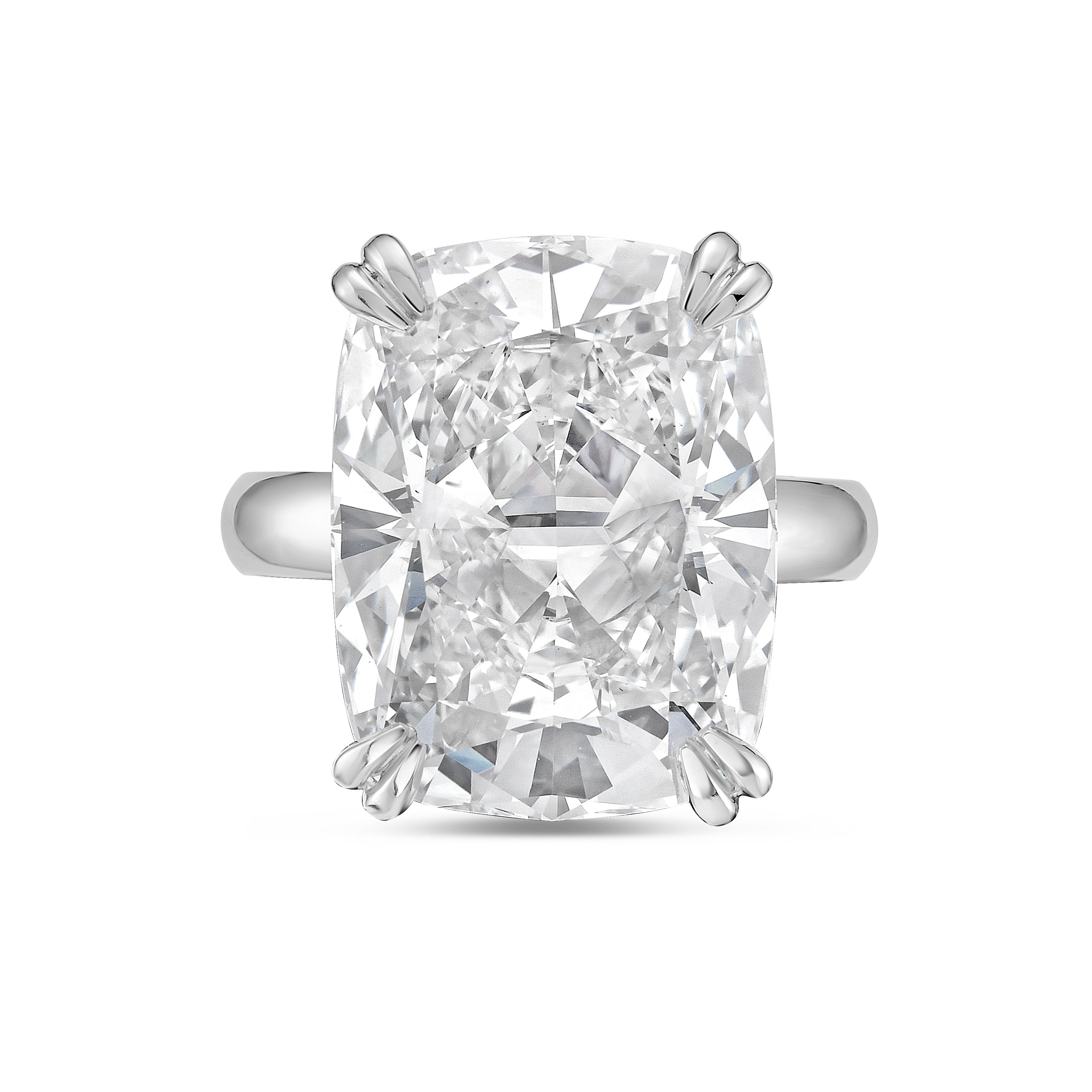 Lab Grown Cushion Solitaire Ring
