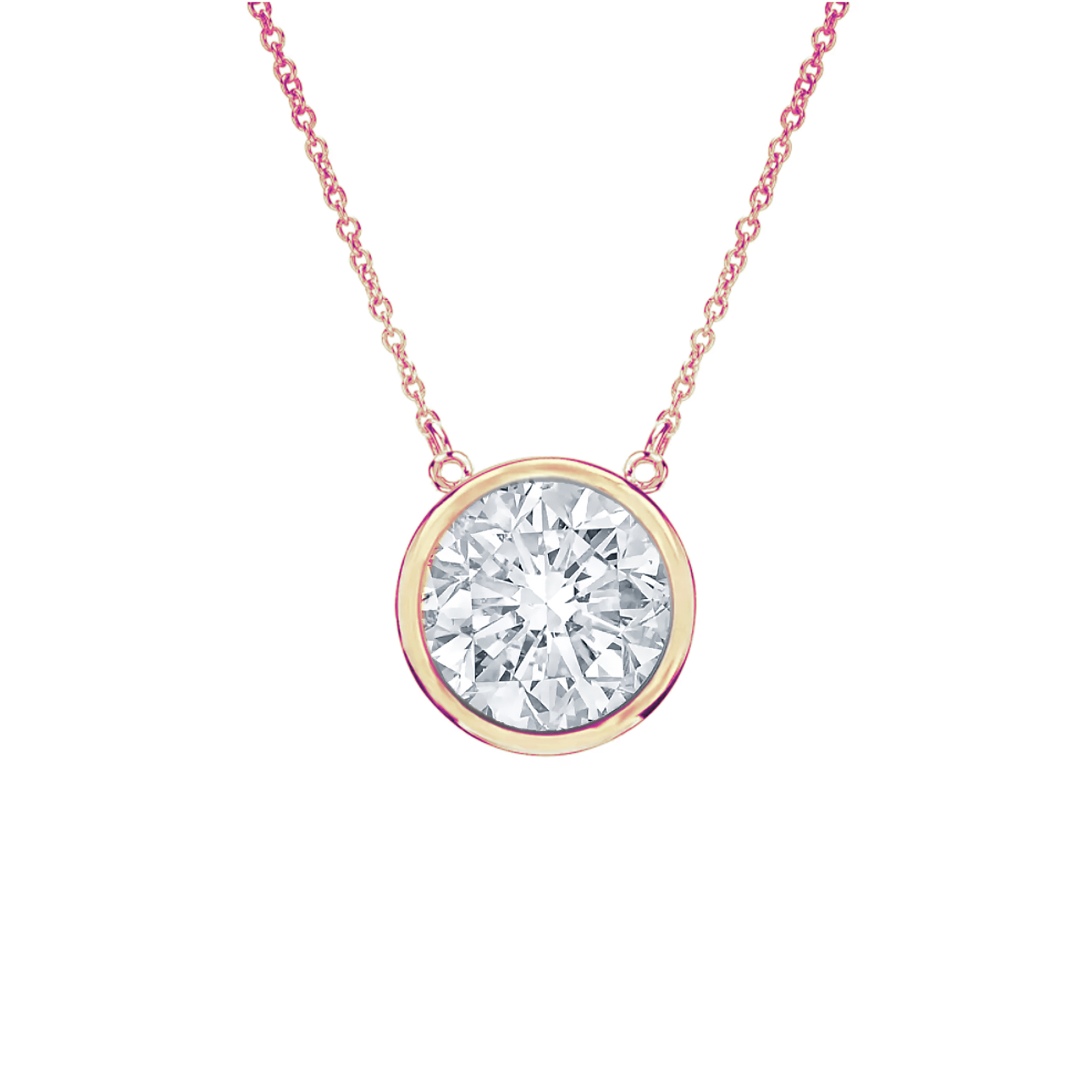 Round Diamond Bezel Pendant
