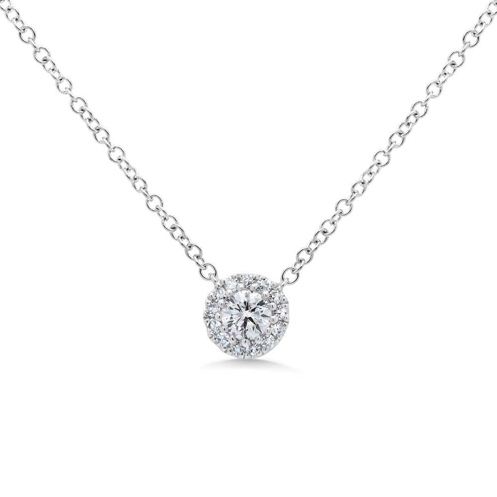 floating halo diamond necklace