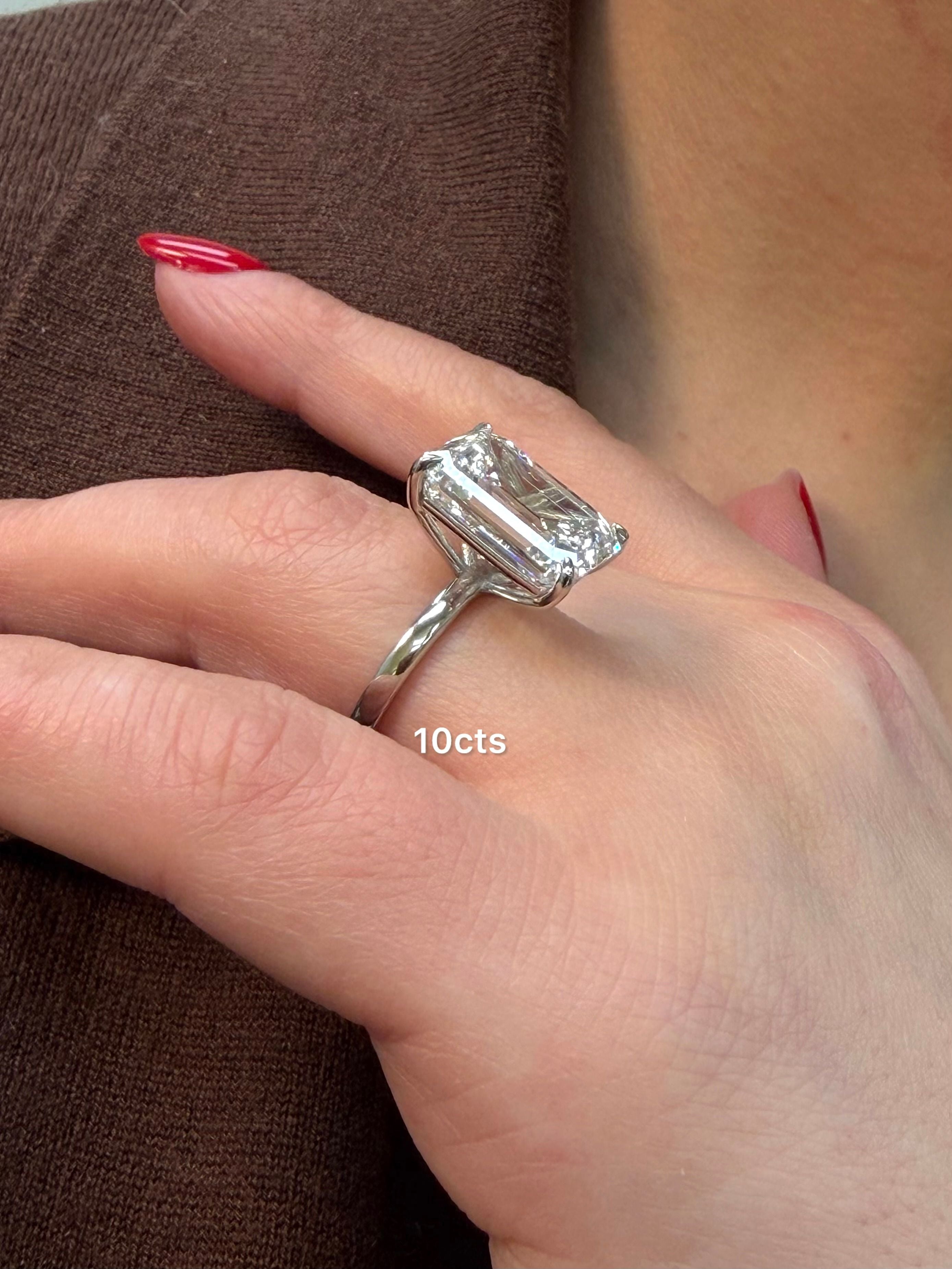 Lab Grown Emerald Diamond Solitaire Ring