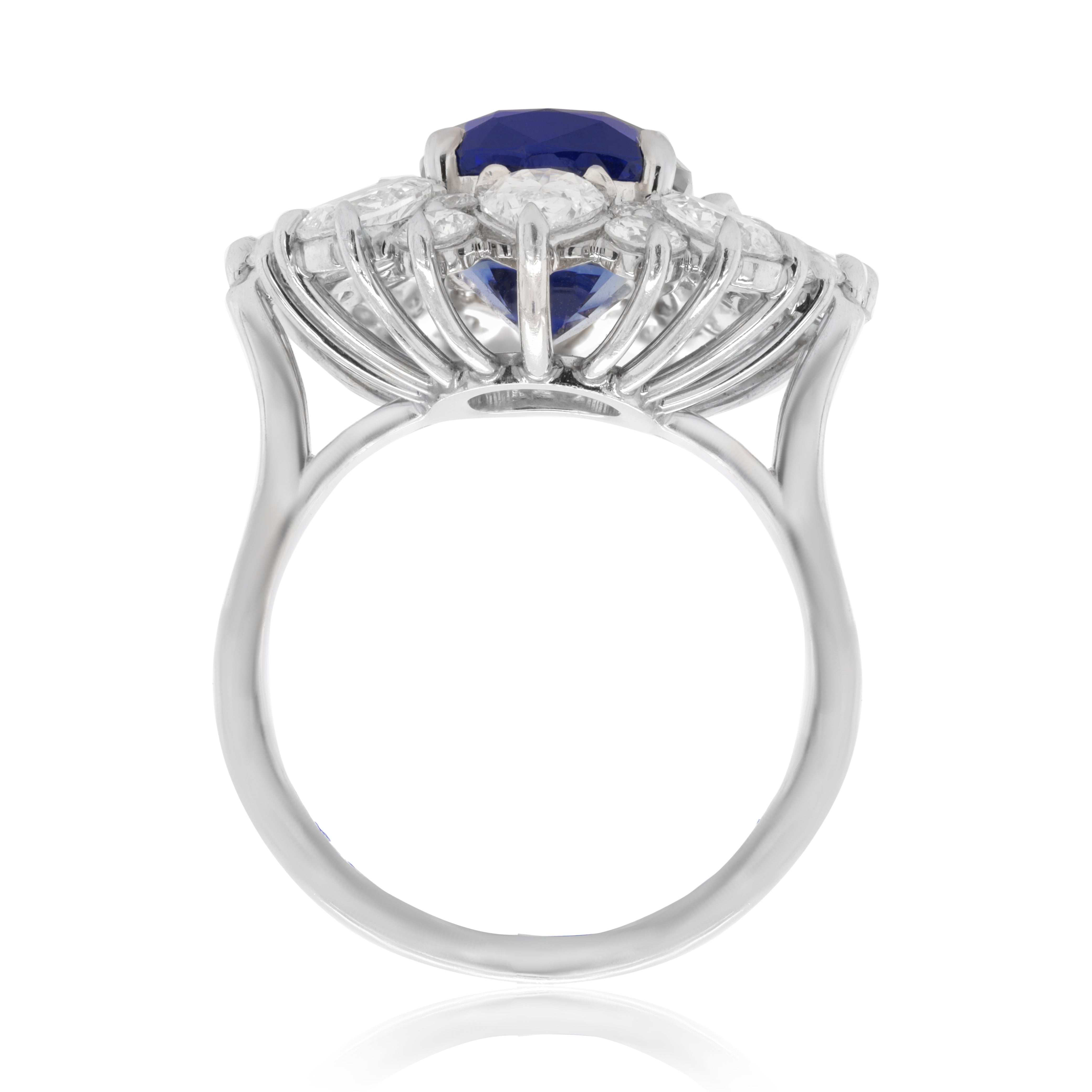Sapphire Sun Burst Ring