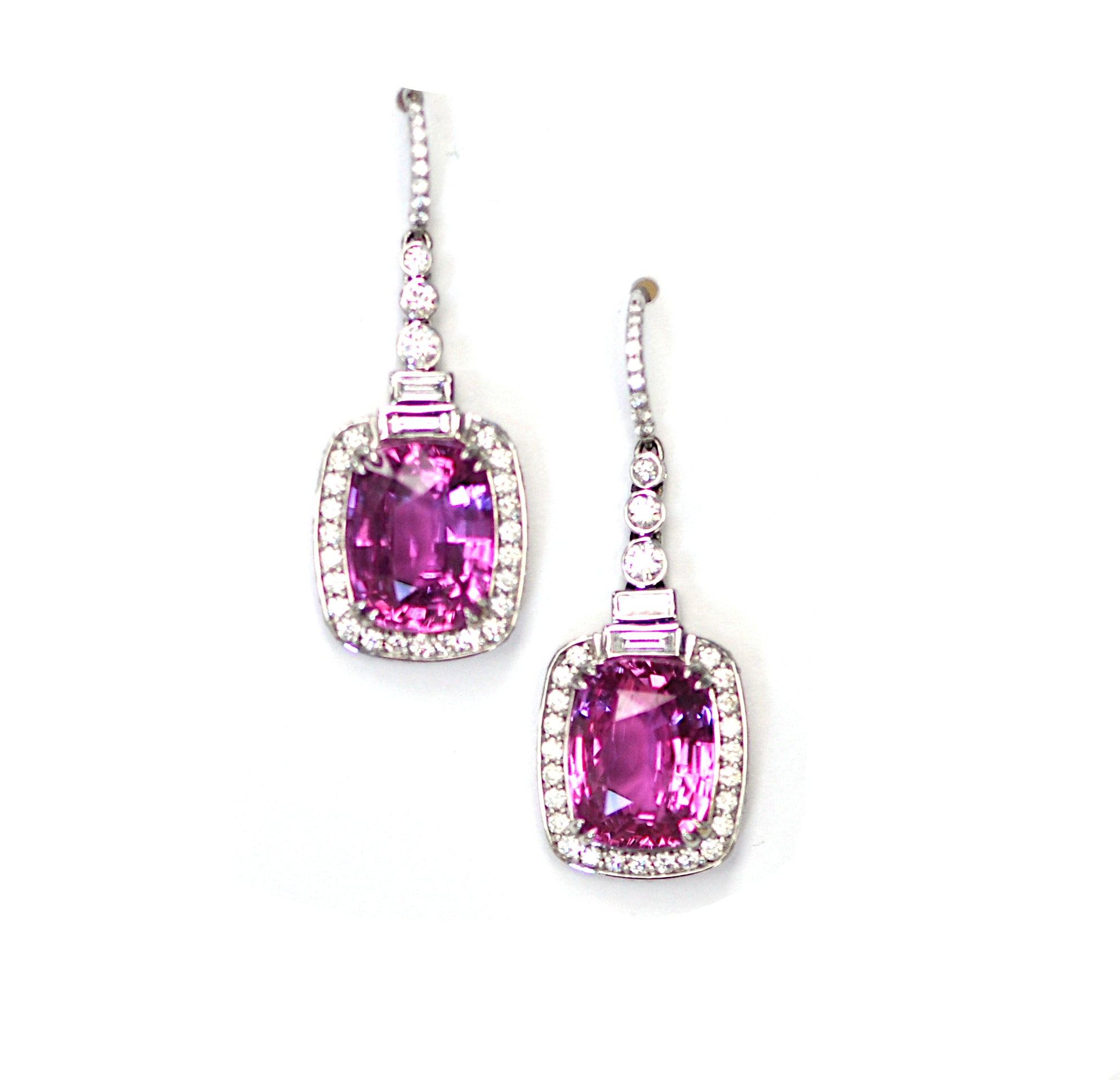 Pink Sapphire Drop Earrings