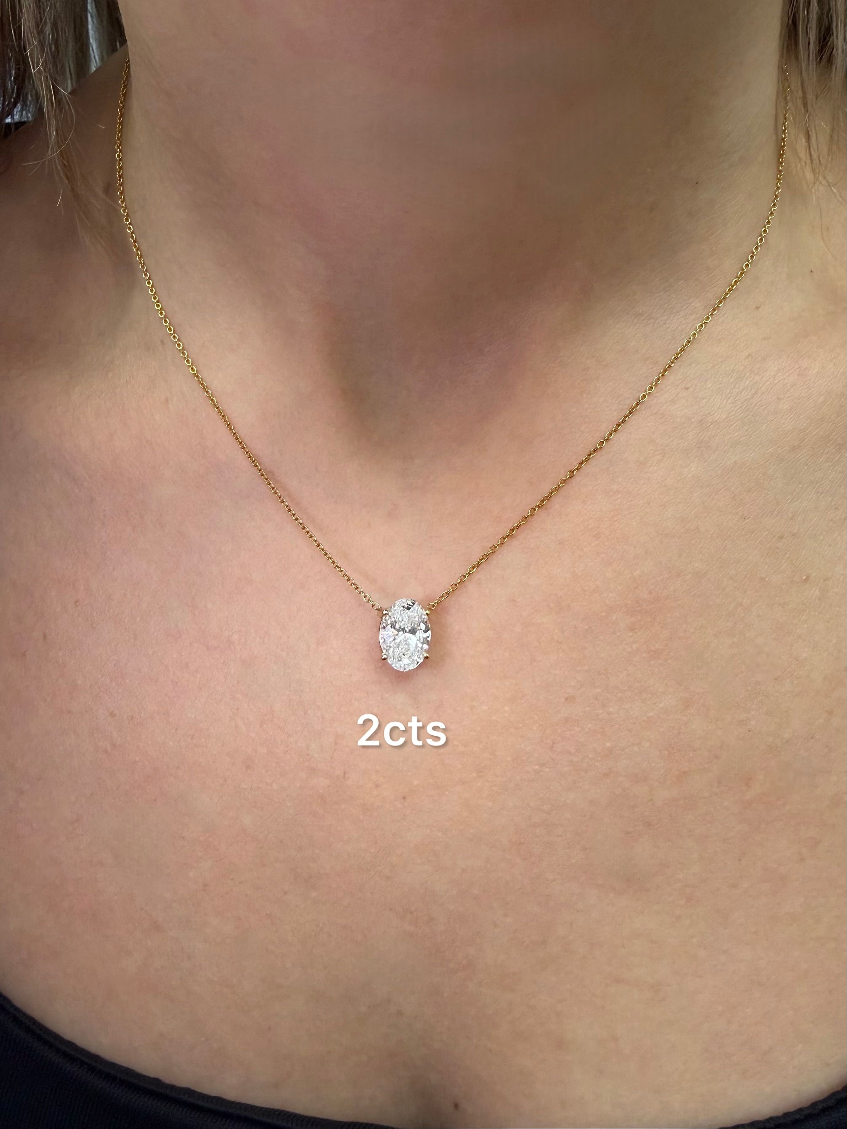 Lab Grown Diamond North South Oval Pendant