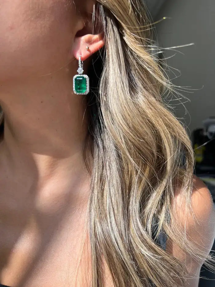 Small Emerald Drop Earrings