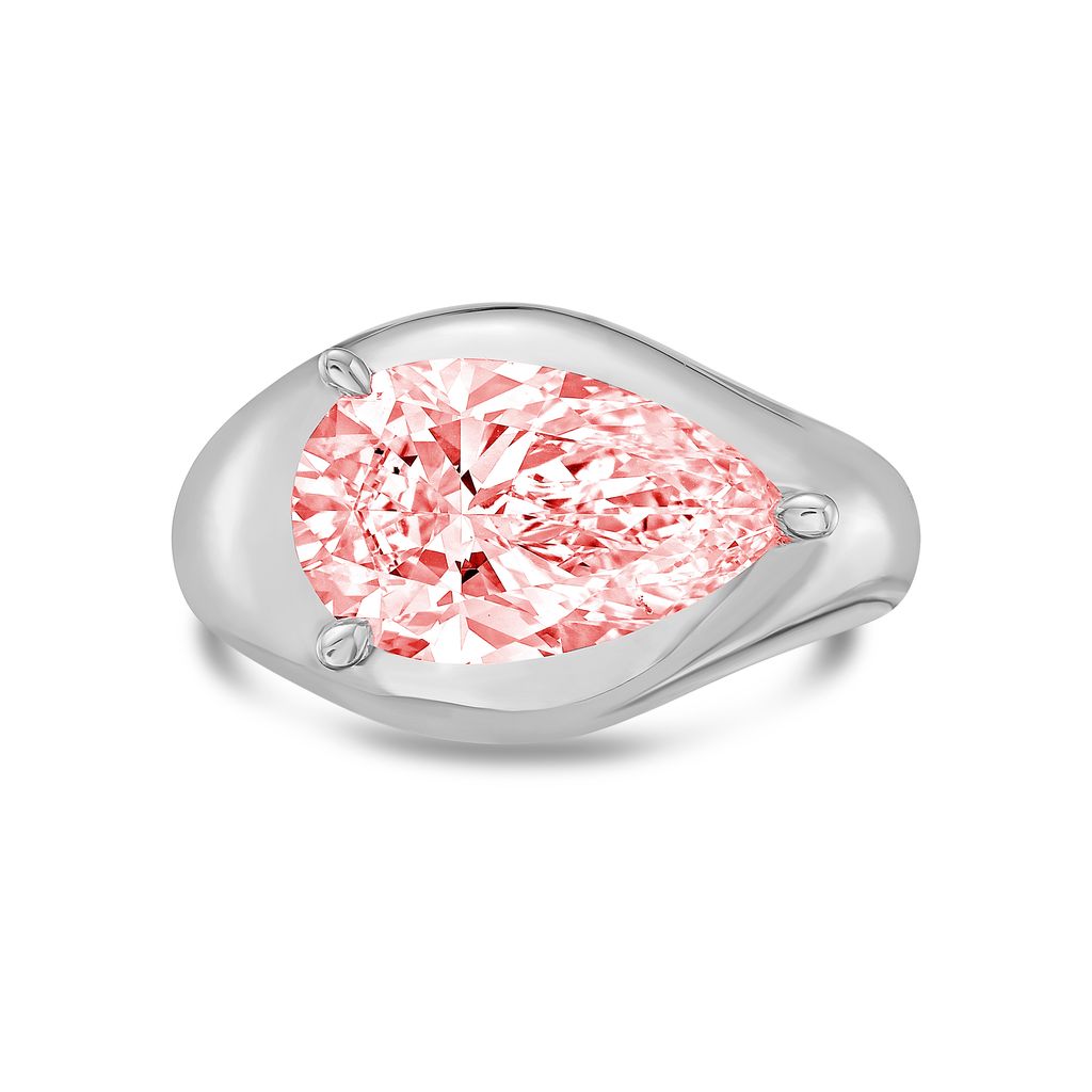 Lab-Grown East-West Pink Diamond Dome Ring, 14k Gold