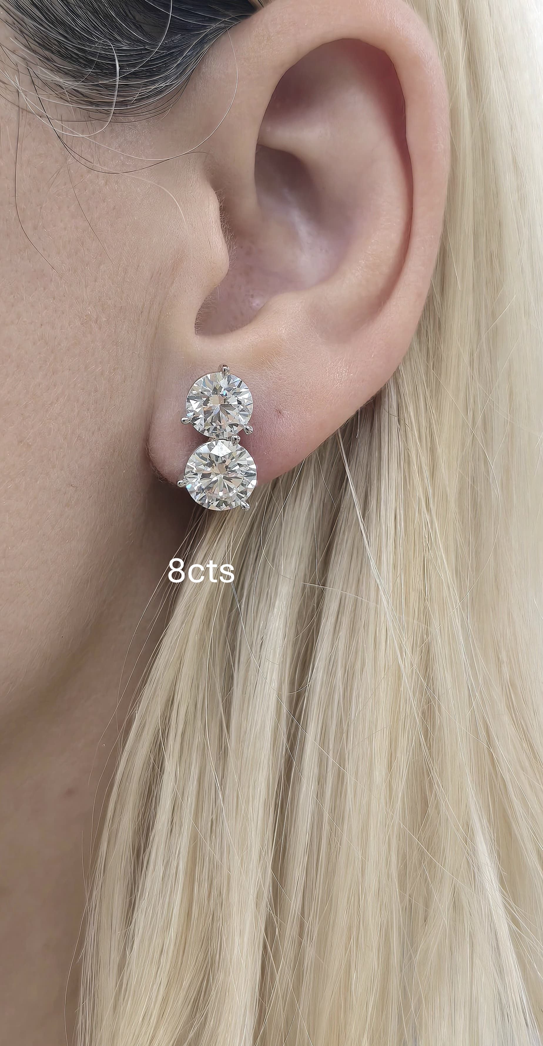 Lab Grown Round Diamond Earrings