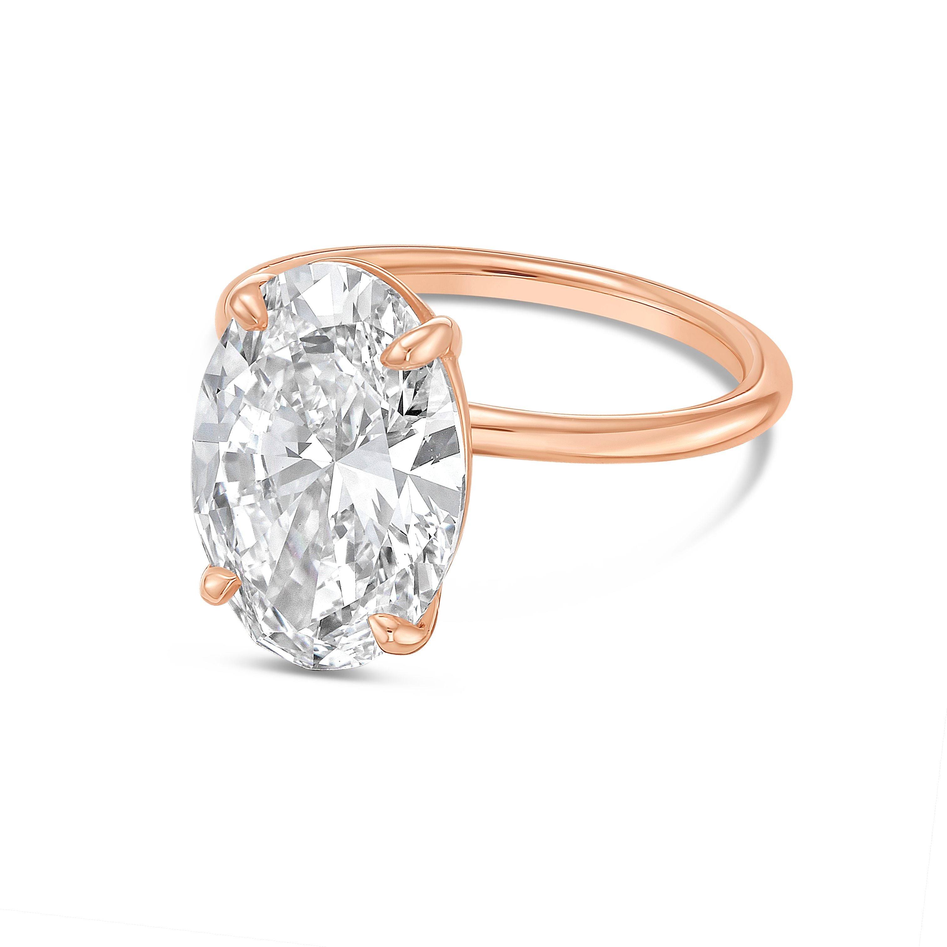 Lab Grown Oval Diamond Engagement Ring