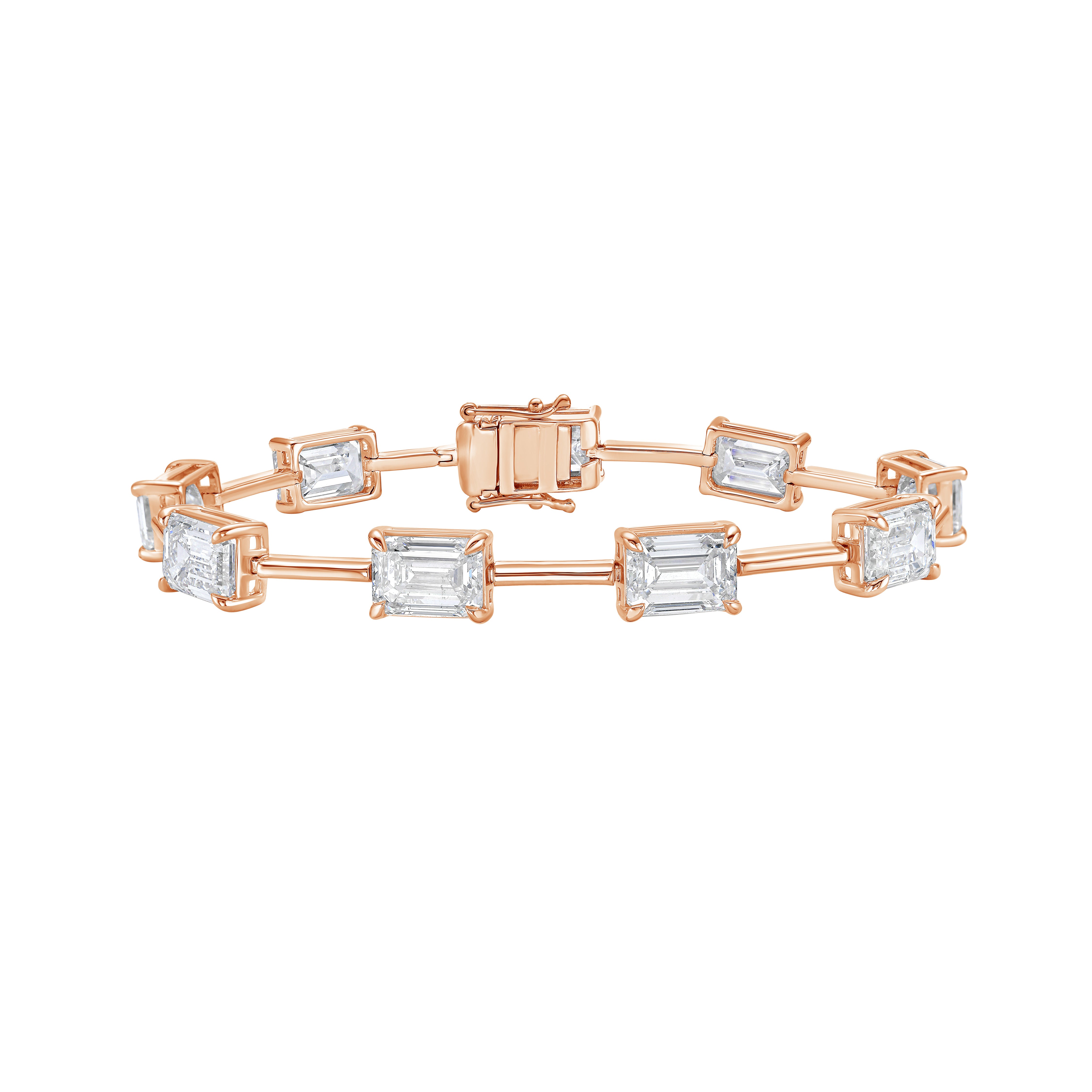 Lab Grown Emerald Diamond Station Bracelet