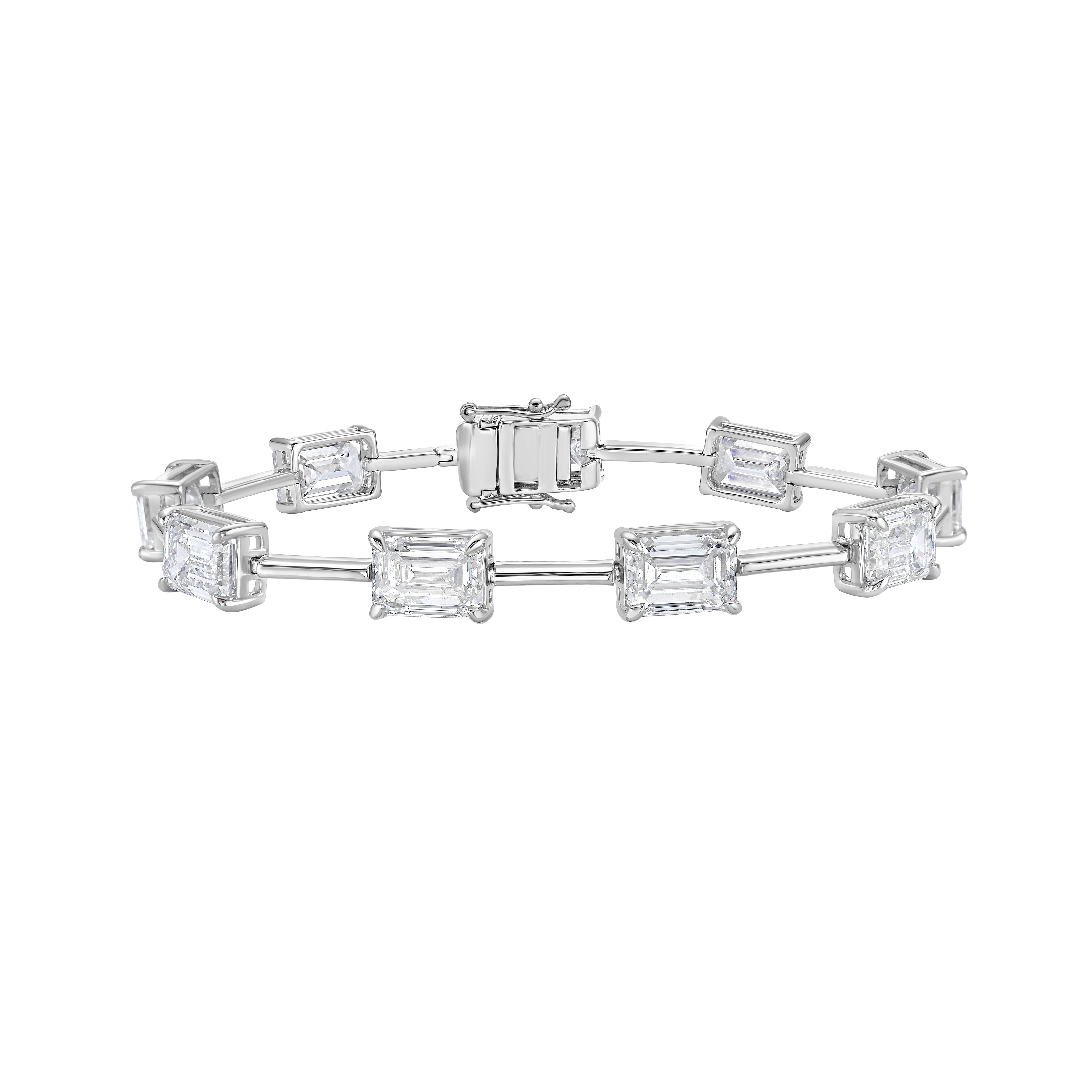 Lab Grown Emerald Diamond Station Bracelet