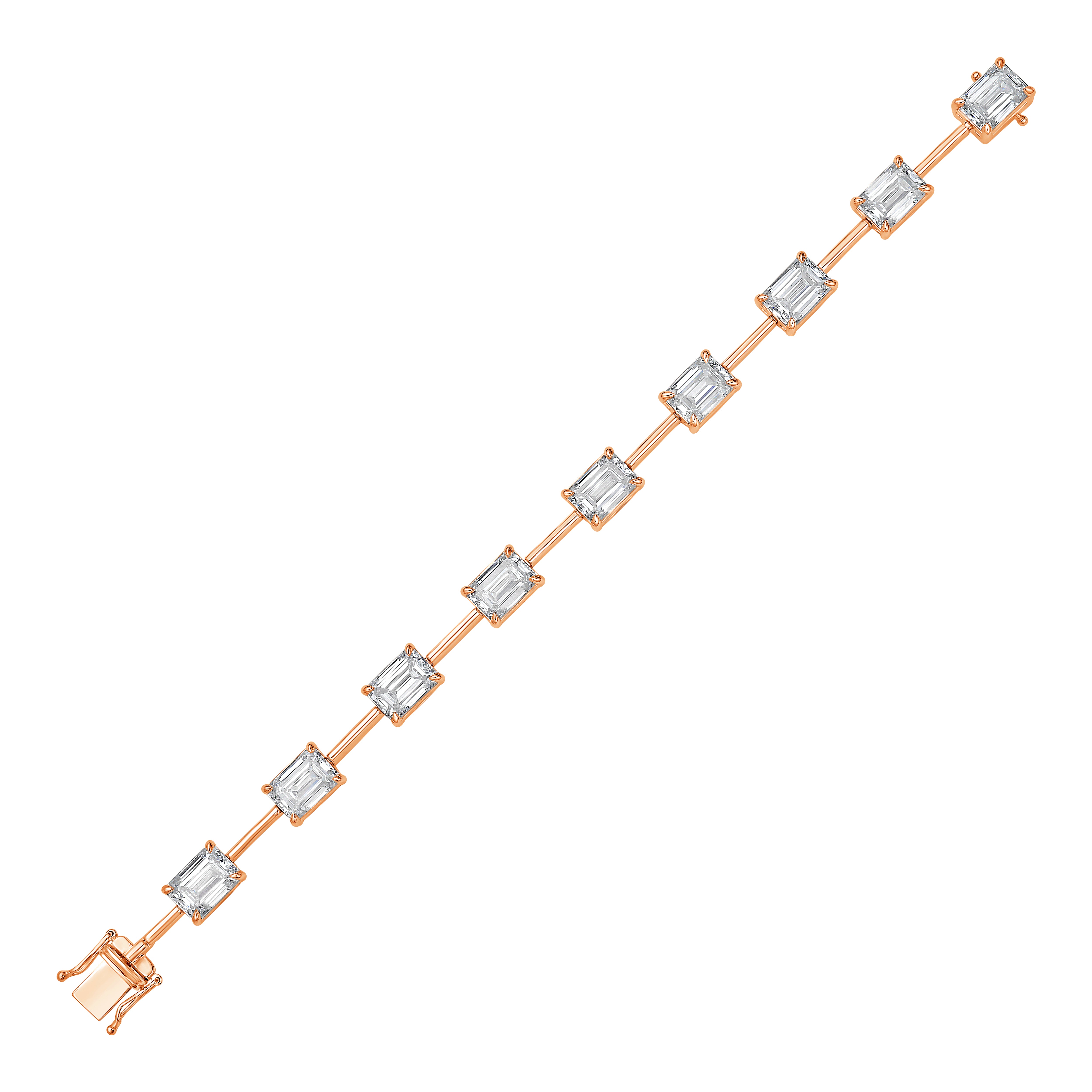 Lab Grown Emerald Diamond Station Bracelet