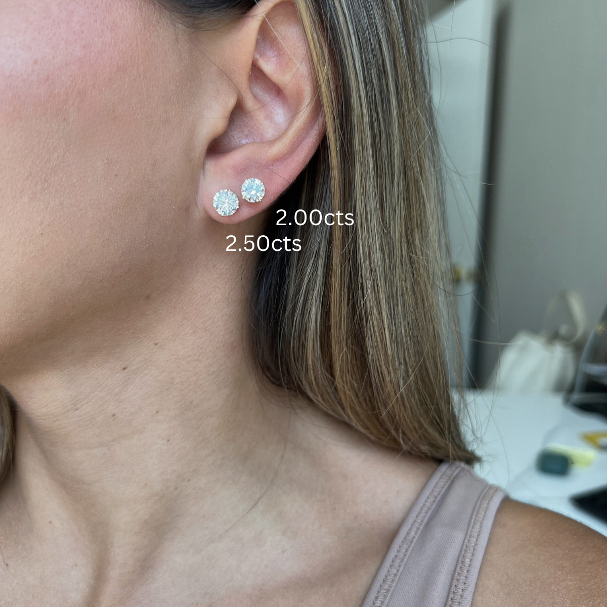 Lab Grown 4 Prong Round Diamond Studs