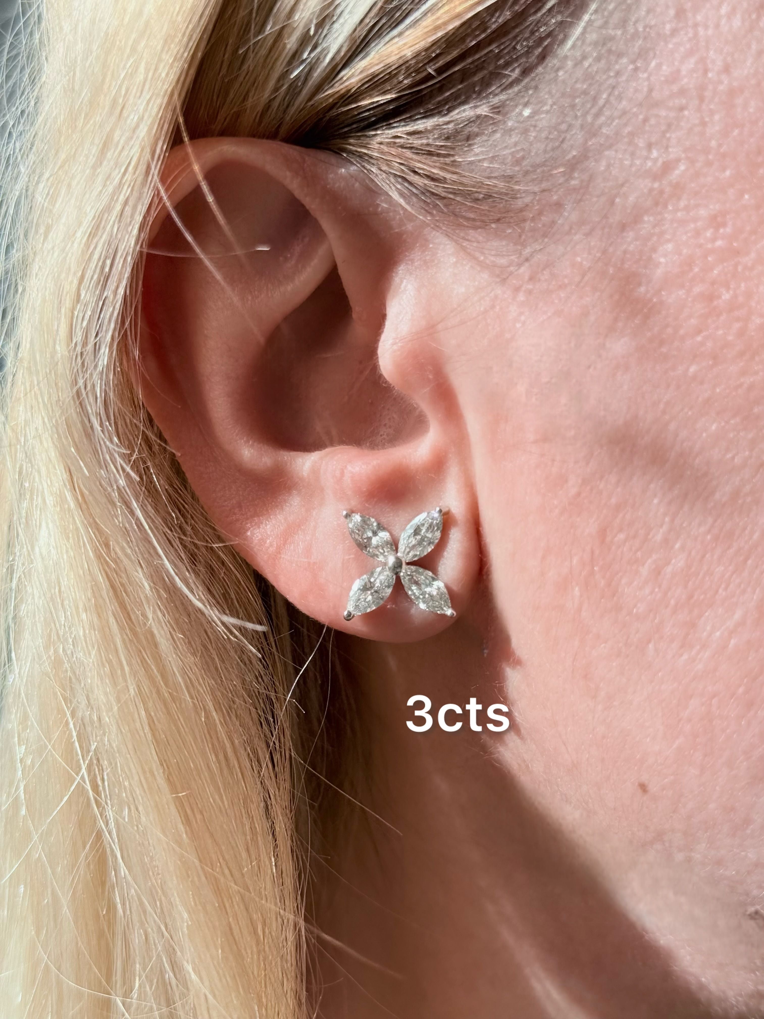 Lab Grown Diamond Clover Stud Earrings