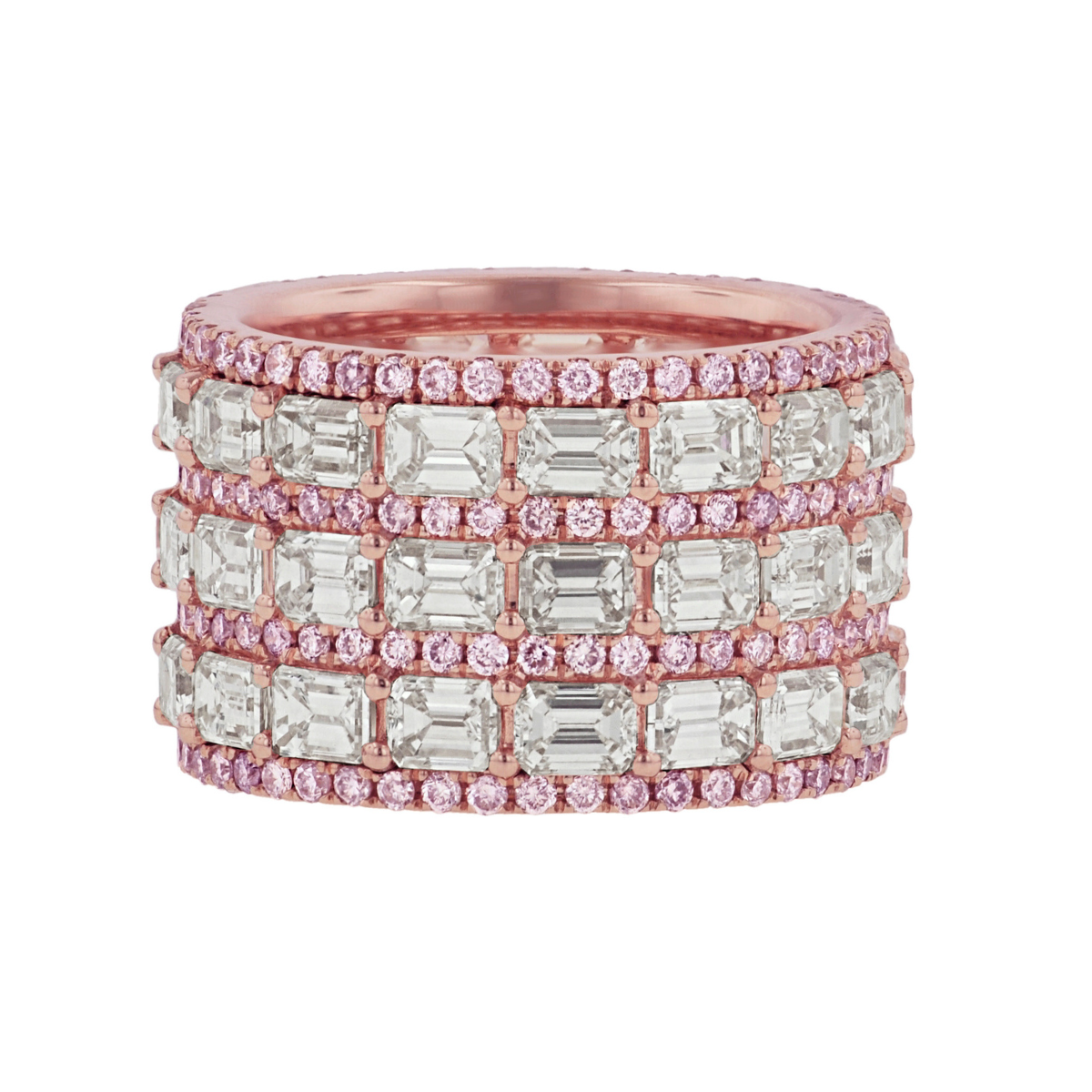 Rose Gold Pink Diamond Eternity Band