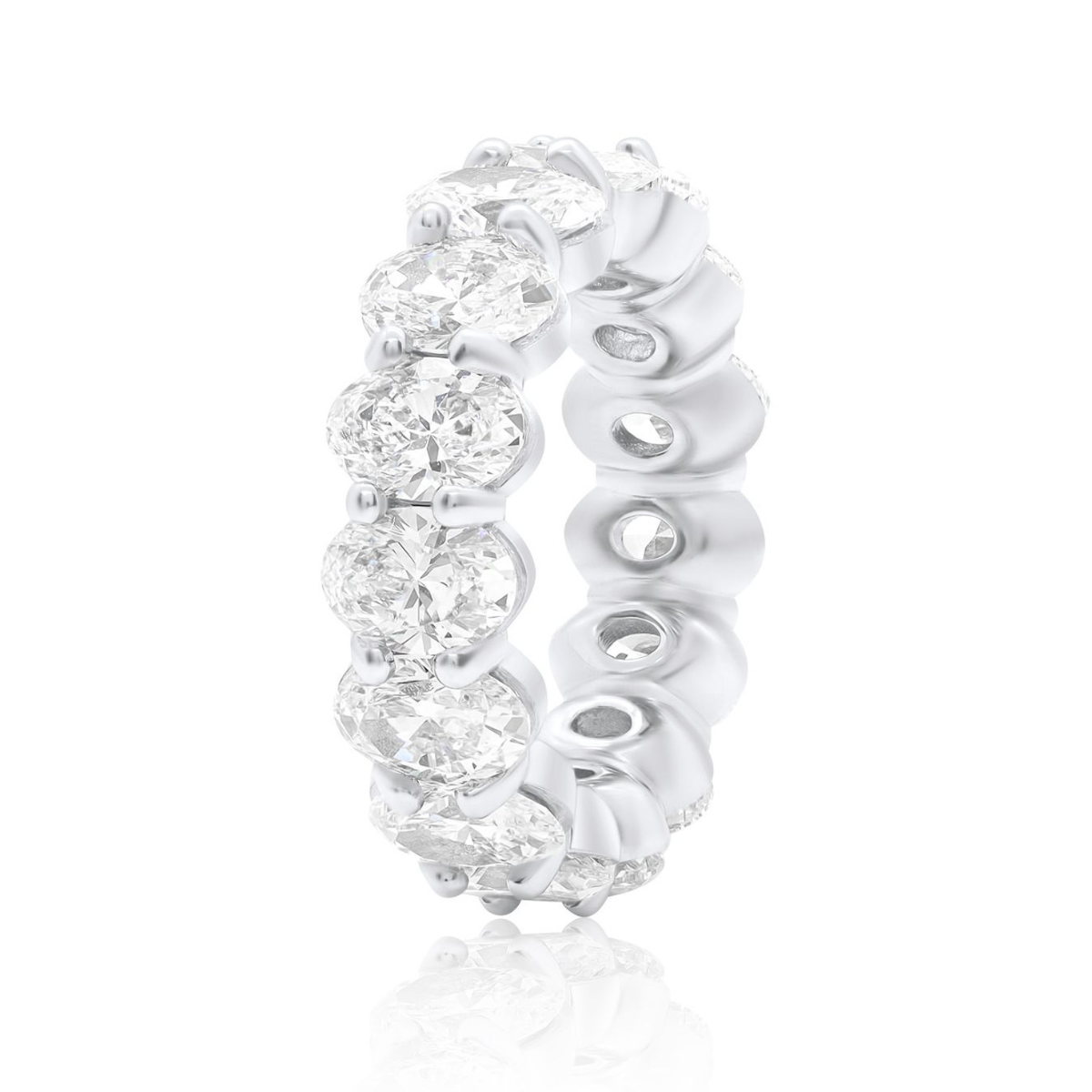 emerald cut eternity band with engagement ring