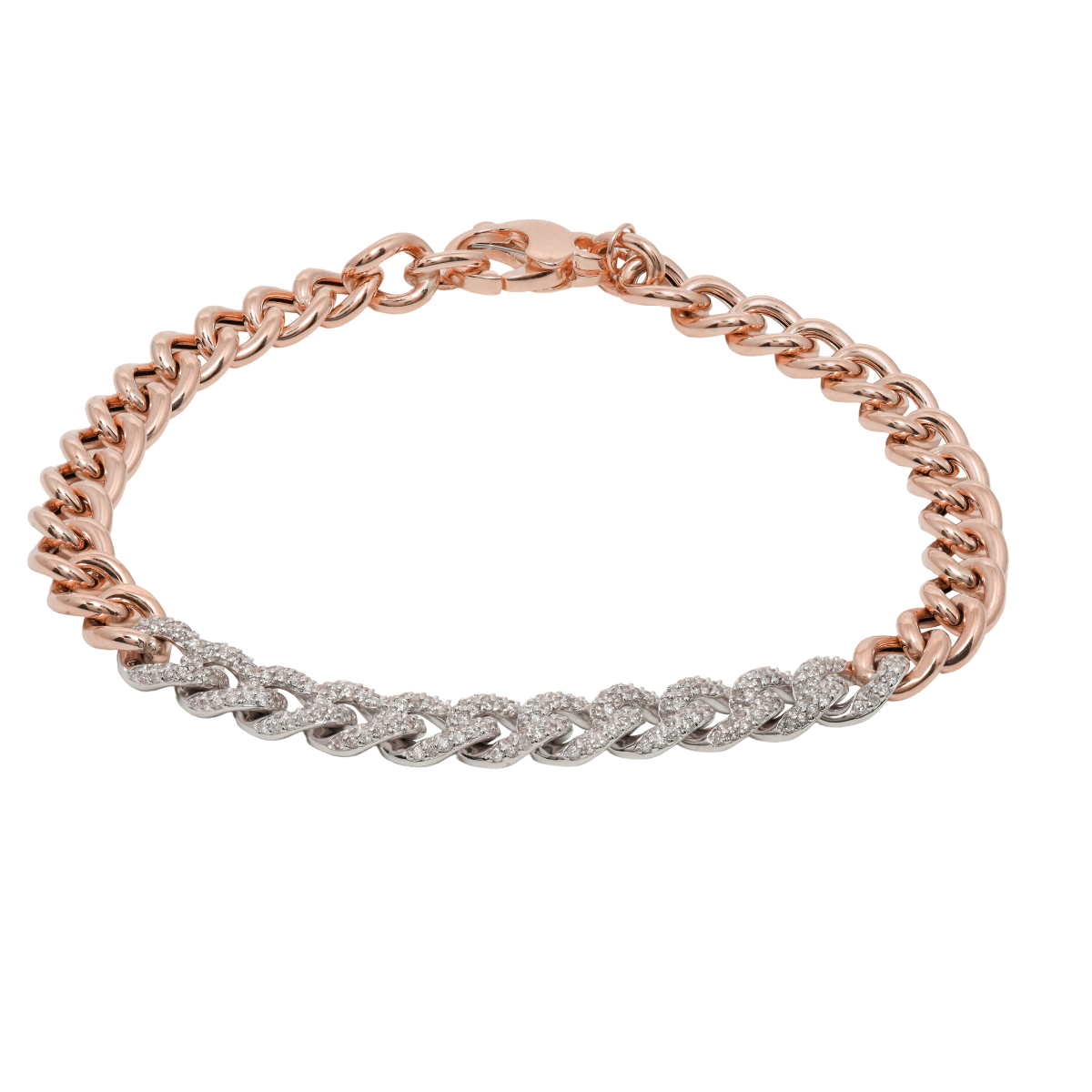 Two tone Cuban Diamond Bracelet