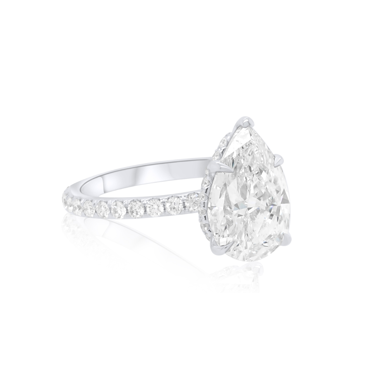 hidden halo engagement ring radiant