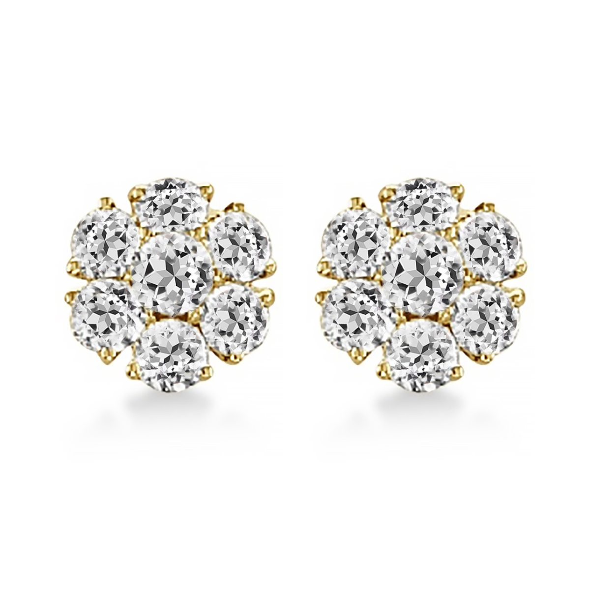 vintage diamond cluster earrings