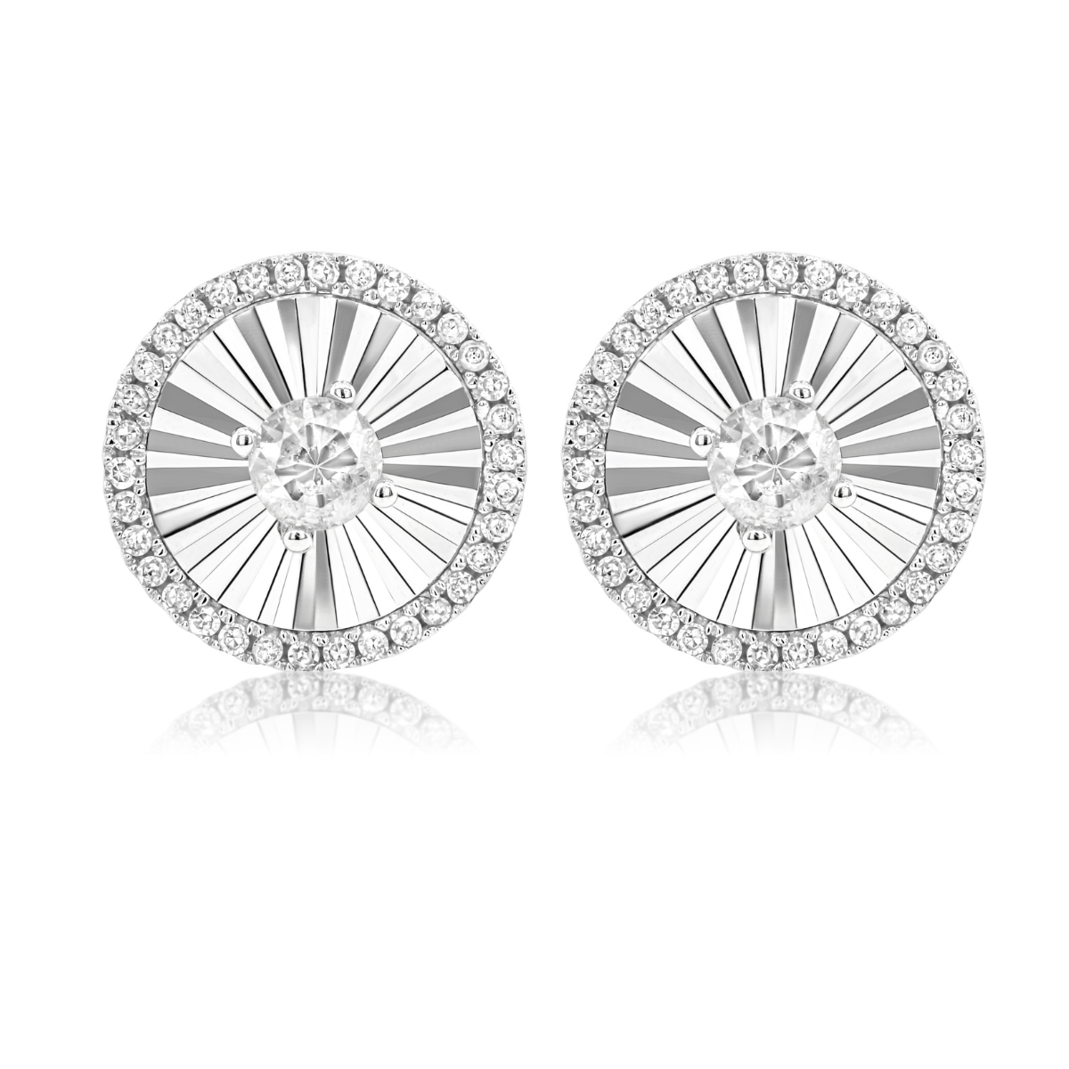Sun Burst Diamond Stud Earring