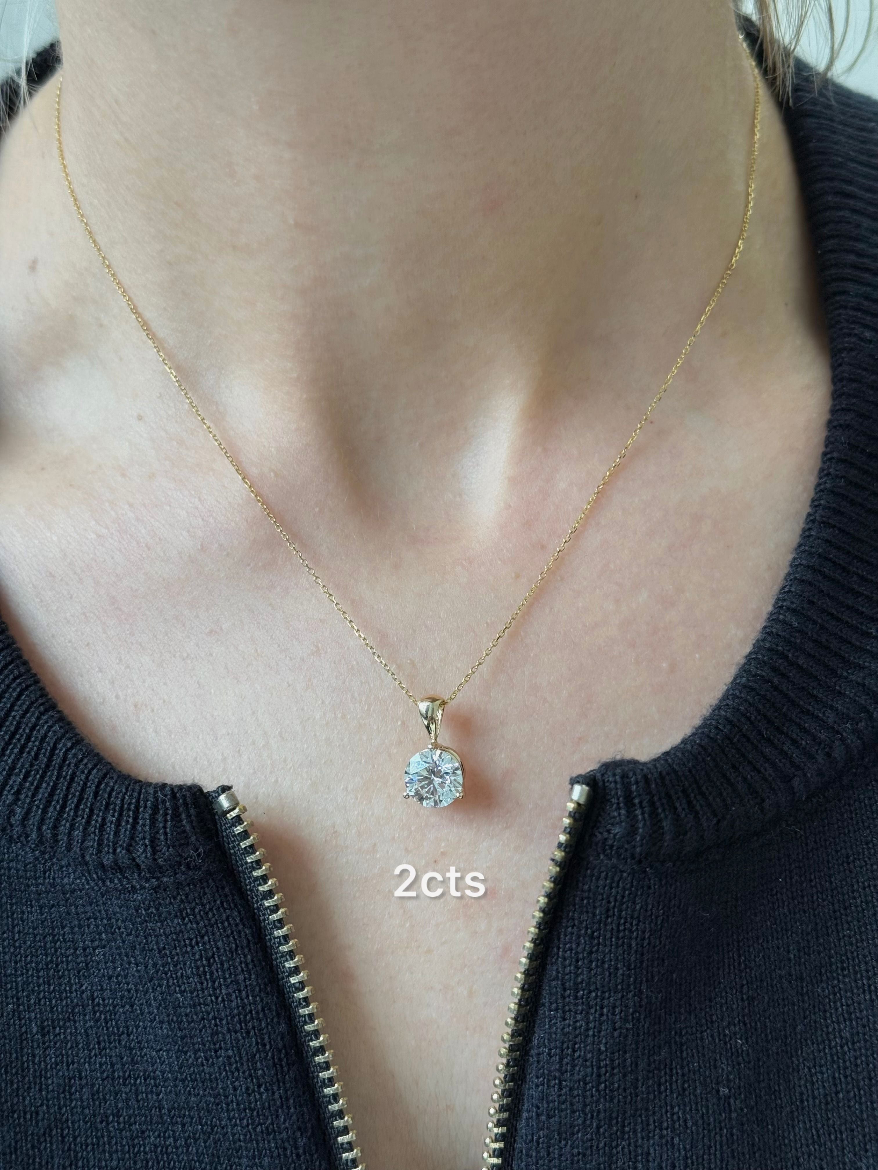 Lab Grown Solitaire On Bail Diamond Pendant