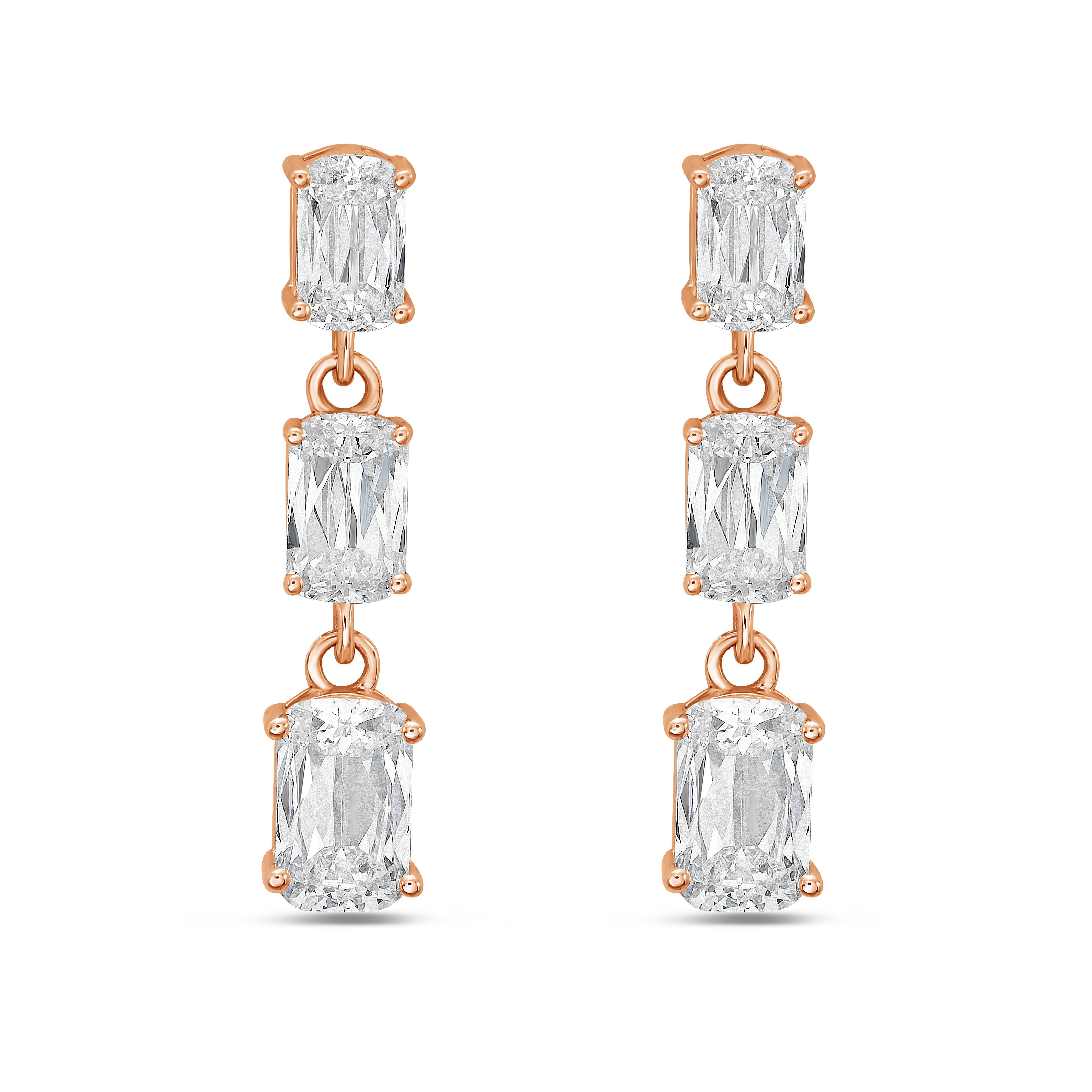 Lab Grown Briolette Cut Diamibd Earrings