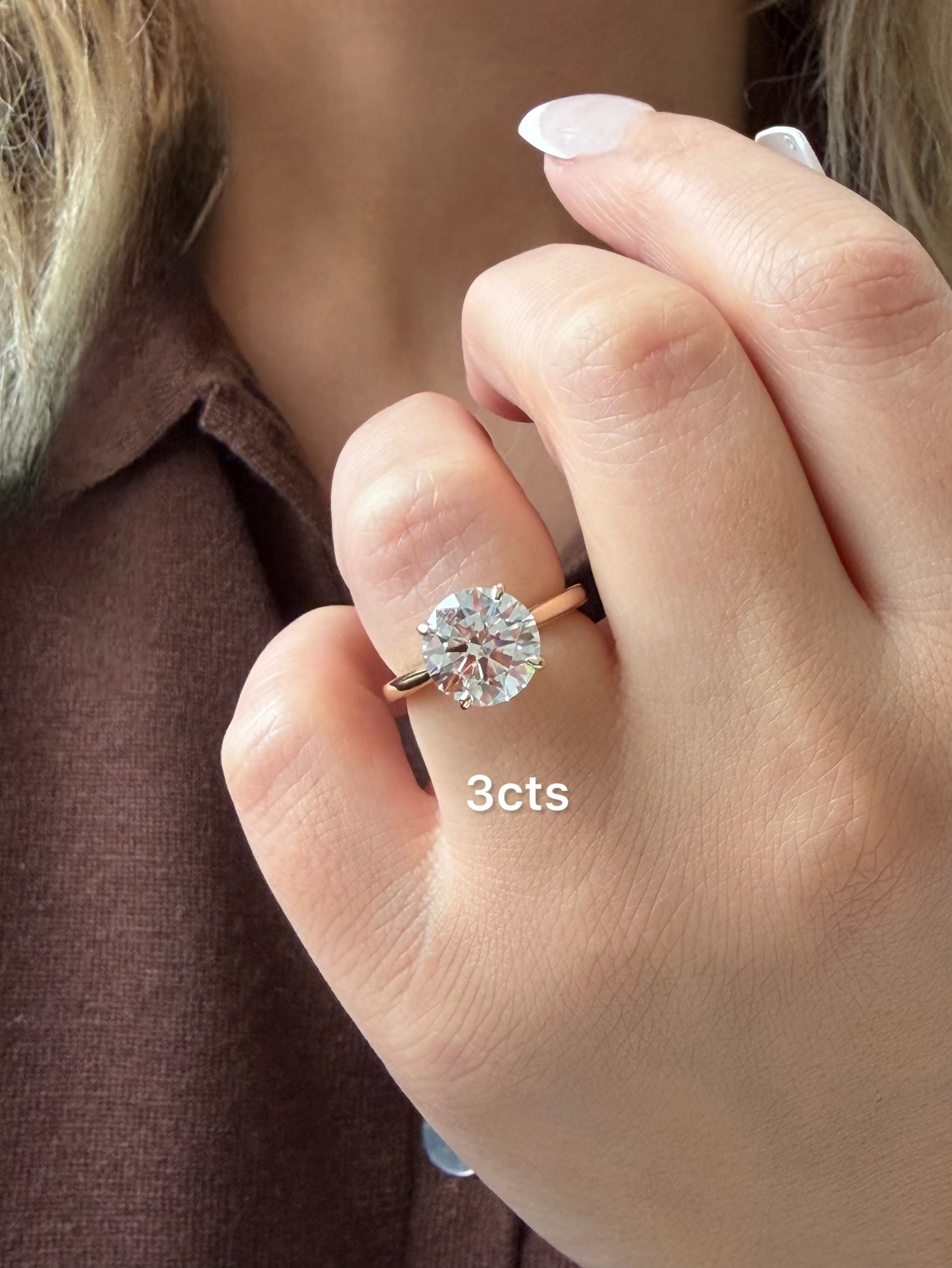 Lab Grown Round Solitaire Engagement Ring