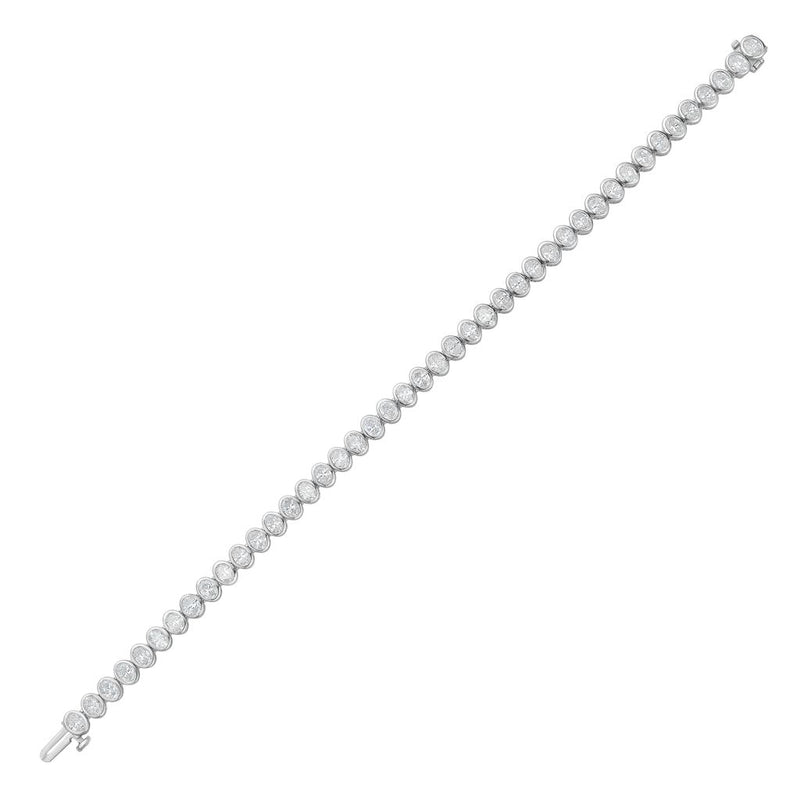 Lab Grown Oval Bezel Tennis Bracelet