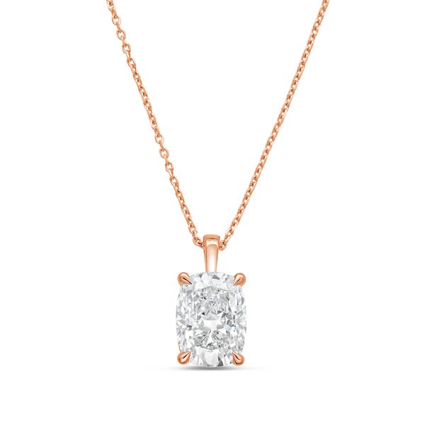 Vertical lab diamond necklace in white, yellow, and rose gold