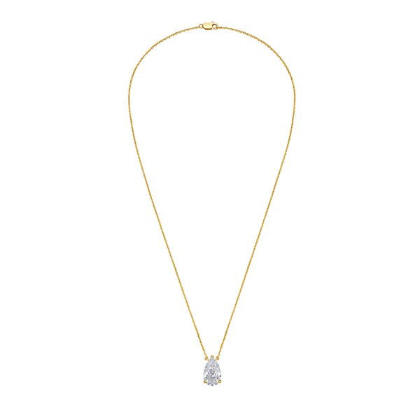 Lab Grown North South Pear Diamond Pendant