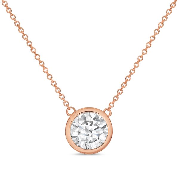 Lab Grown Round Diamond Bezel Pendant