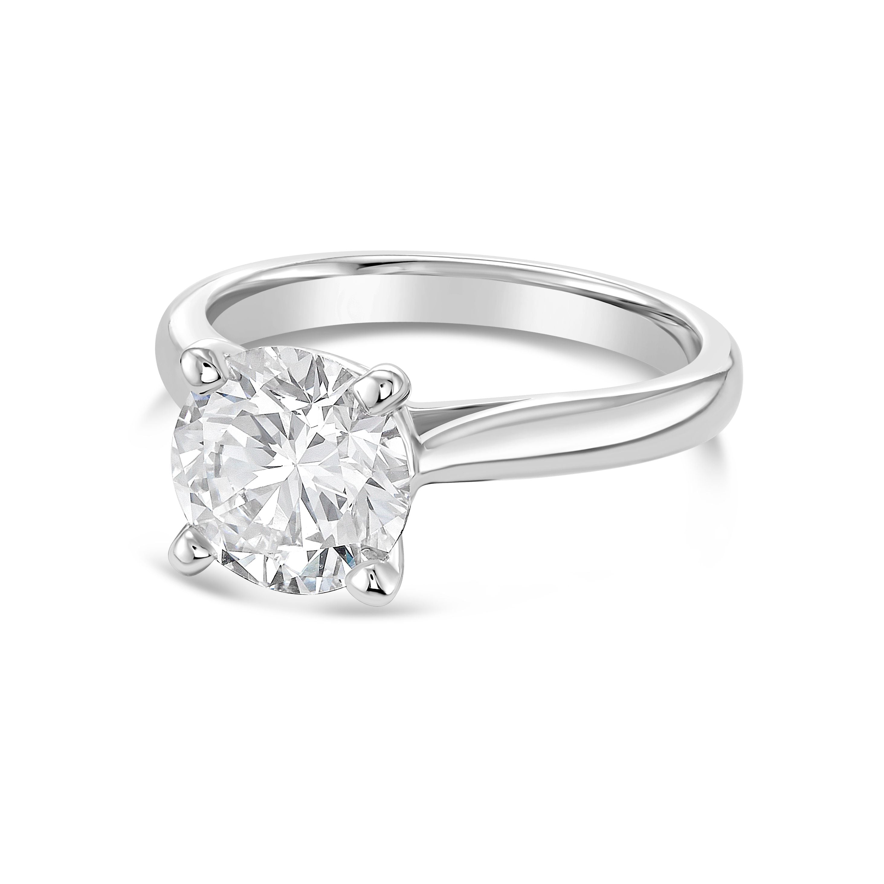 Lab Grown Round Solitaire Engagement Ring