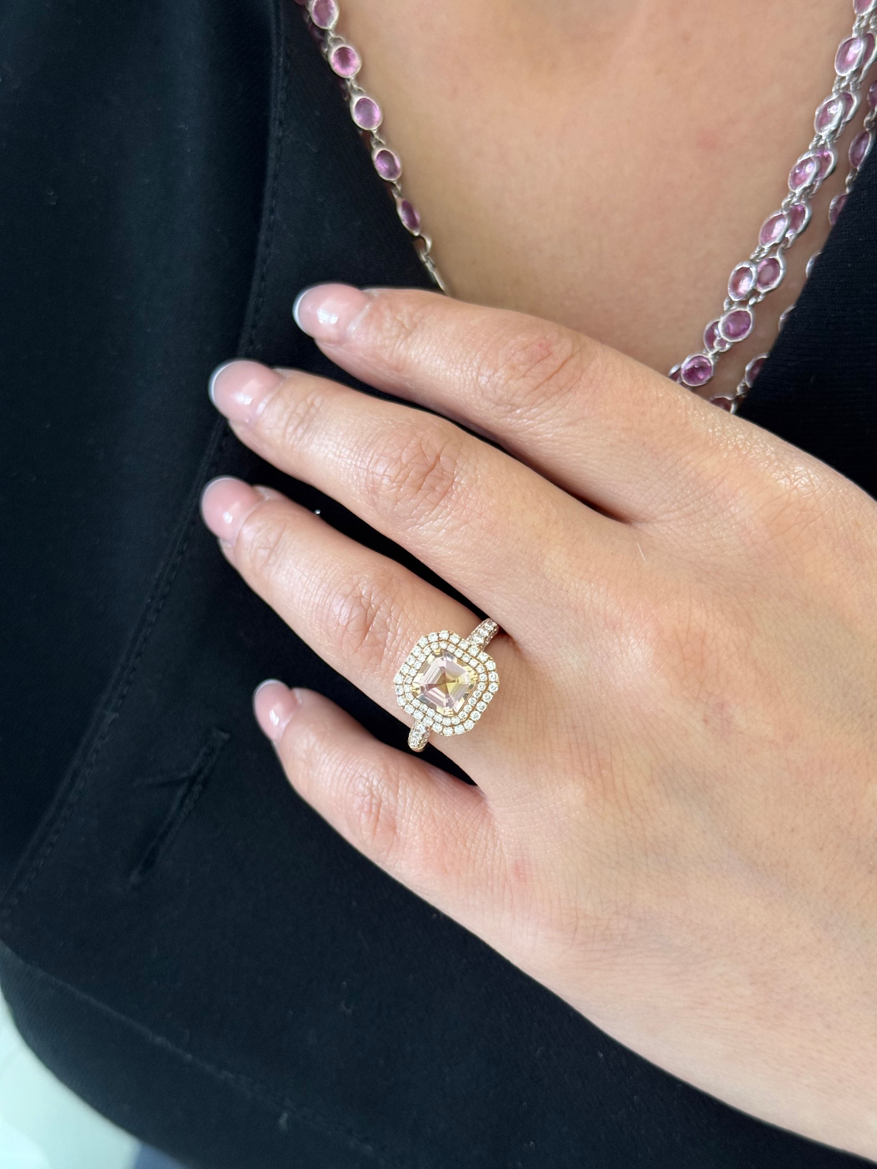 Tourmaline Double Halo Ring