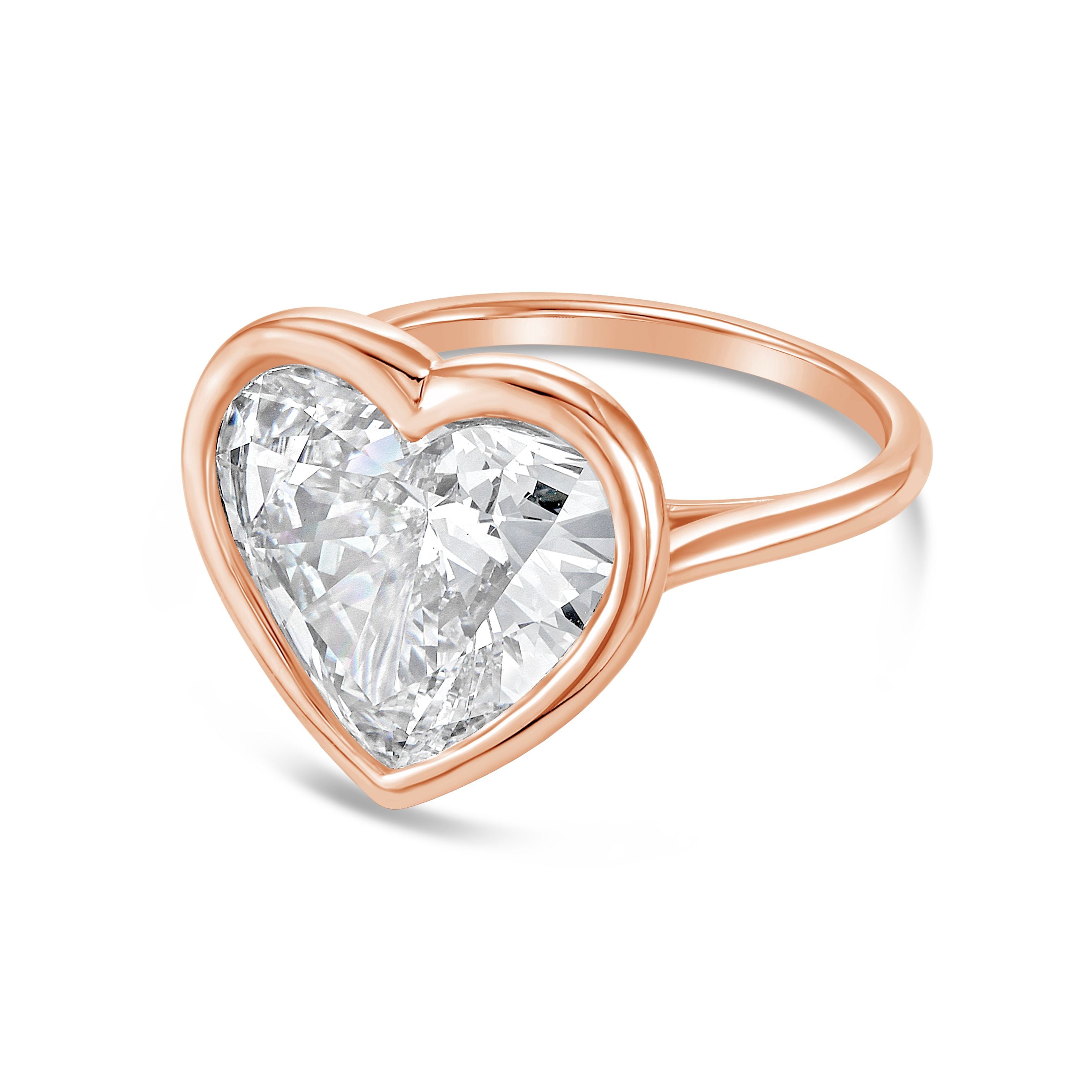 Lab Grown Heart Bezel Ring
