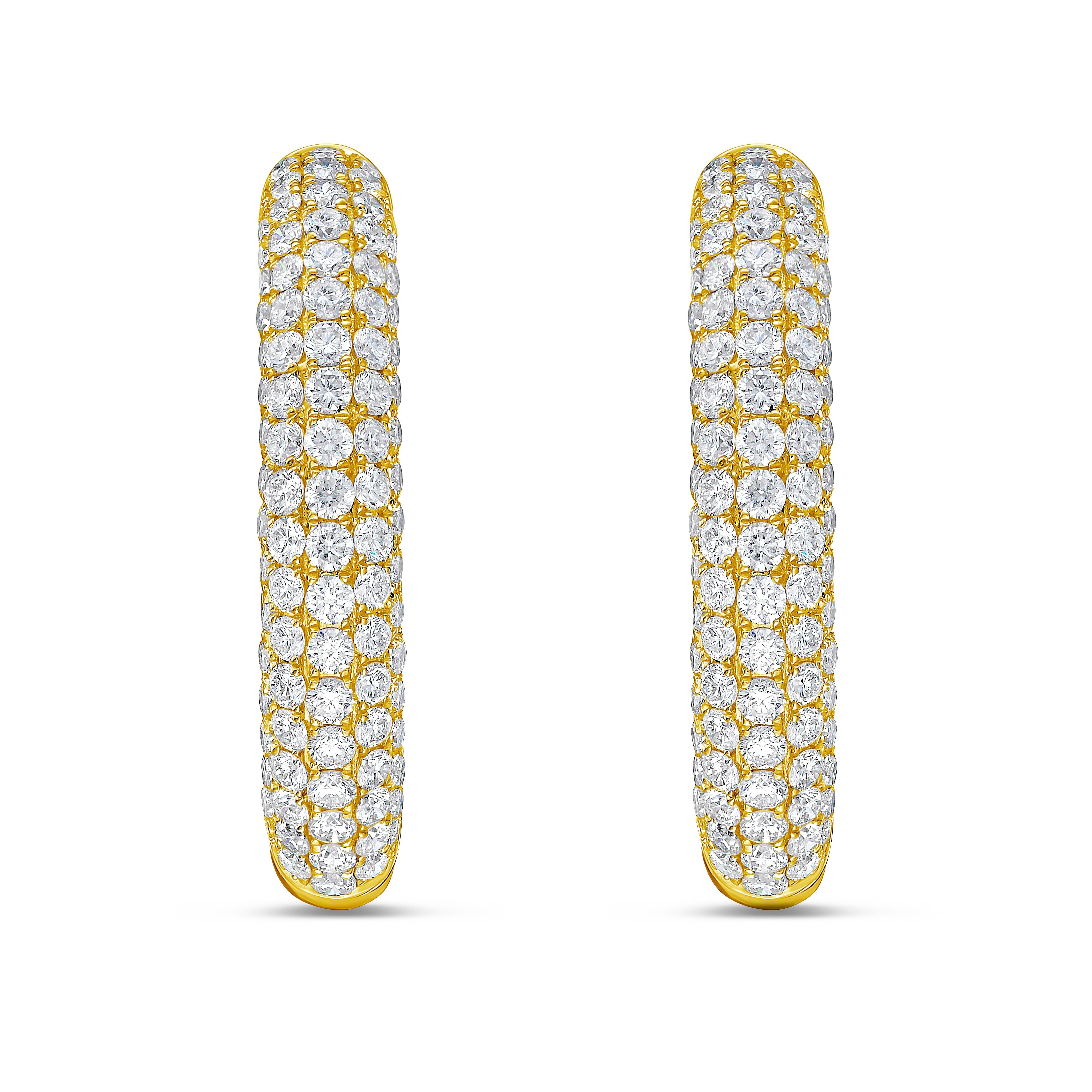 White gold lab diamond hoop earrings 5 row setting