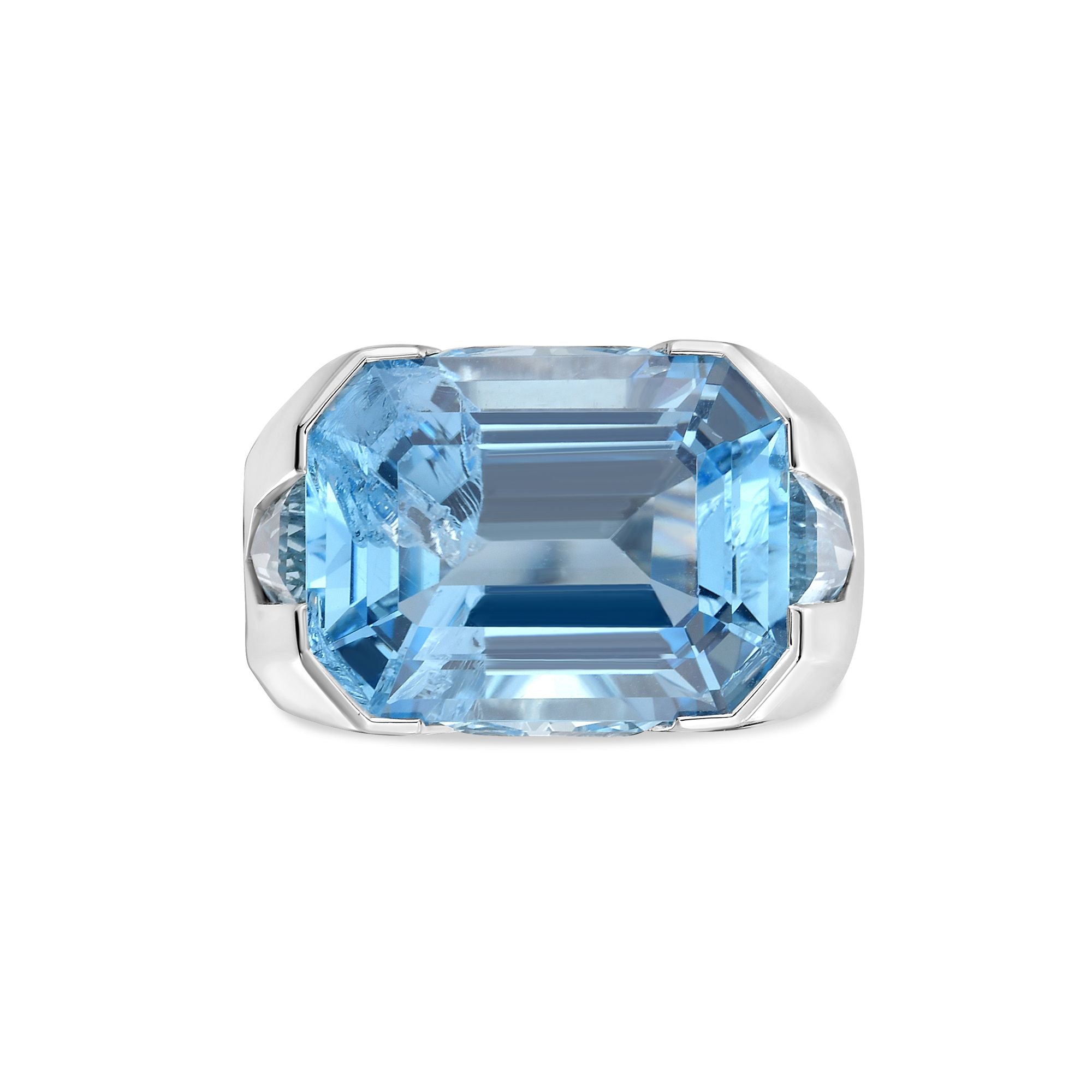 Emerald Cut Blue Topaz Ring