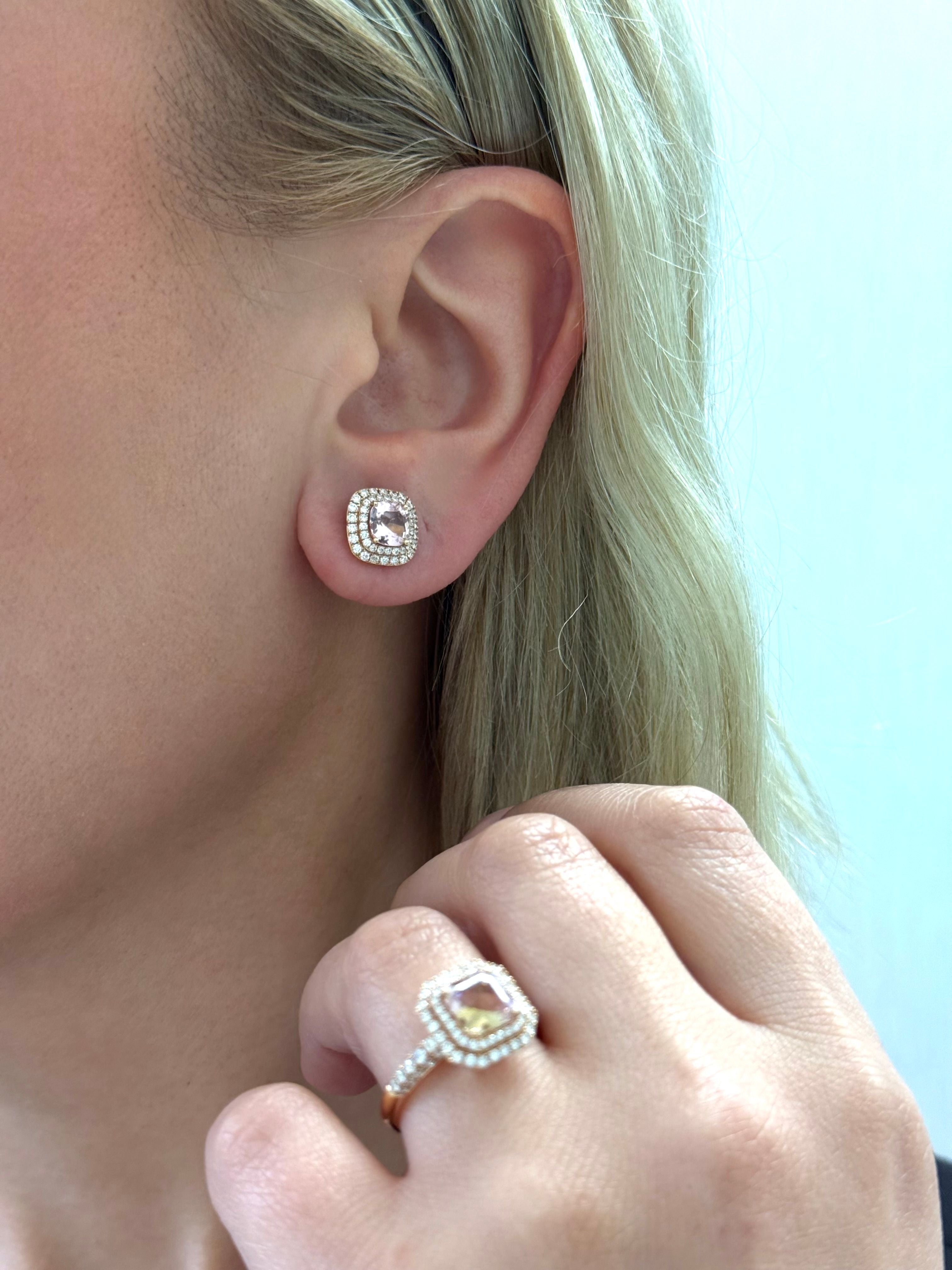 Tourmaline Diamond Stud Earrings