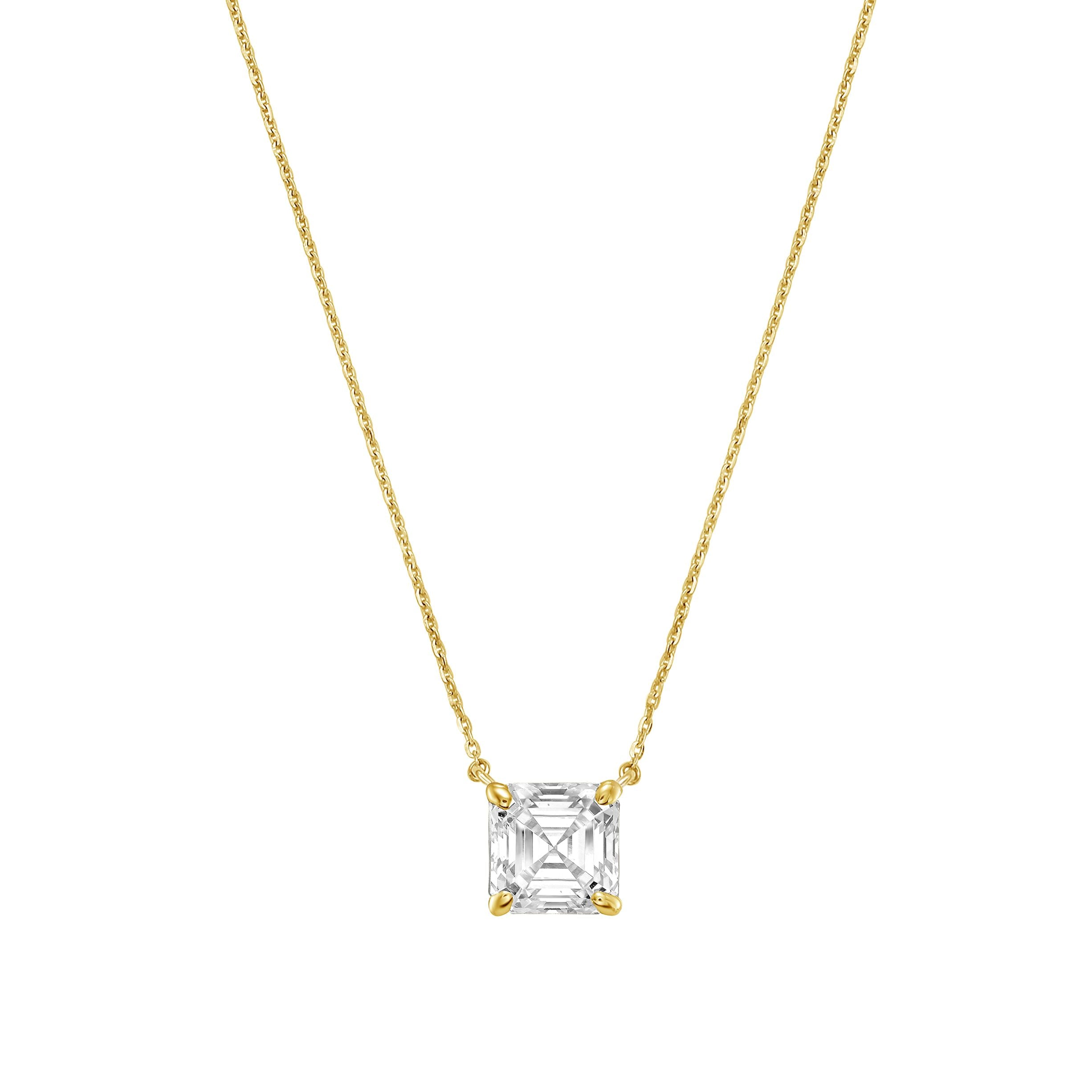 Lab Grown Diamond East West Asscher Pendant